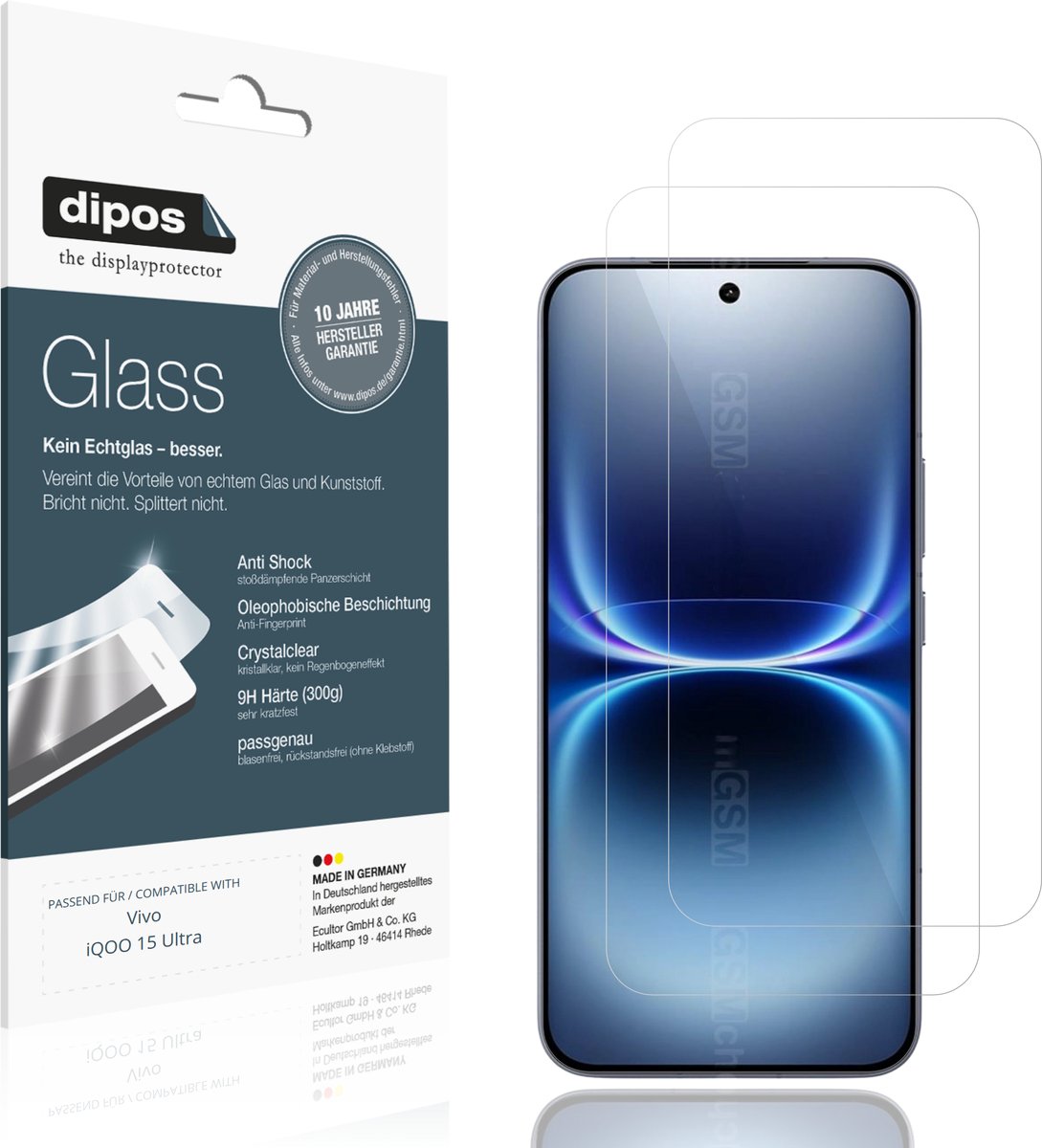 dipos – 2x Pantserfolie geschikt voor Vivo iQOO 15 Ultra | 9H Screenprotector