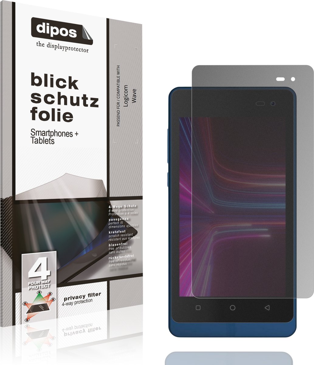 dipos – Matte Privacy Screenprotector geschikt voor Logicom Wave | Anti-Spy Beschermfolie