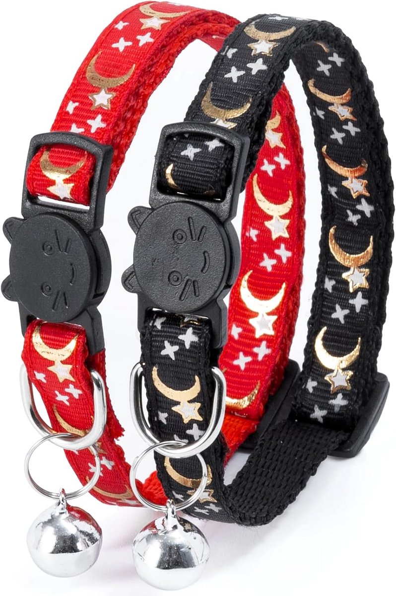 SnelShoppen - Kattenhalsband Anti-Wurging met Bel, Reflecterend, Snelsluiting, Verstelbaar van 21 tot 35 cm, Veiligheid voor Katten en Puppy's