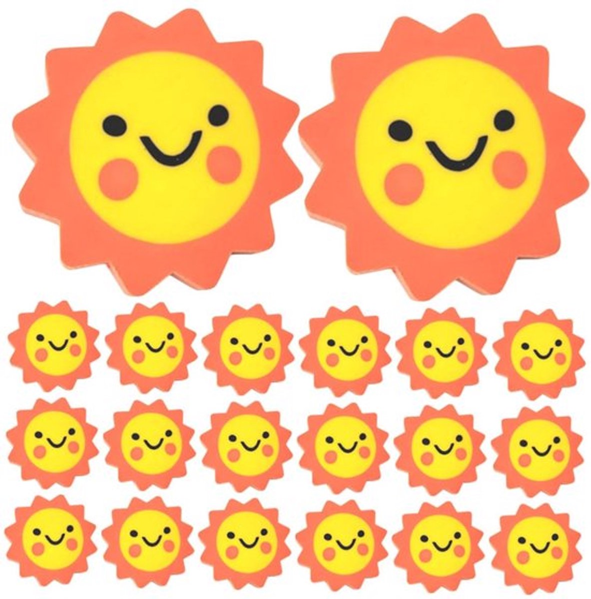 1 set zonnebloemgummetjes, mini-gummetjes, grote gummetjes, kleine potloodgummetjes, grote snoepjes, voor de set van 50 stuks