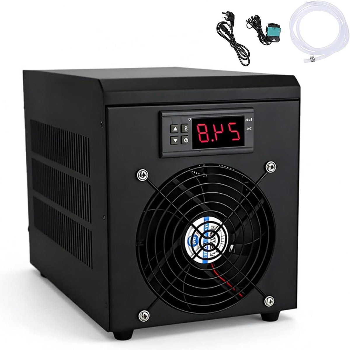 Aquarium Koeler - Vistank Koelsysteem - Water Temperatuur Regelen - Stille Werking 20dB - 60 Liter - Zwart