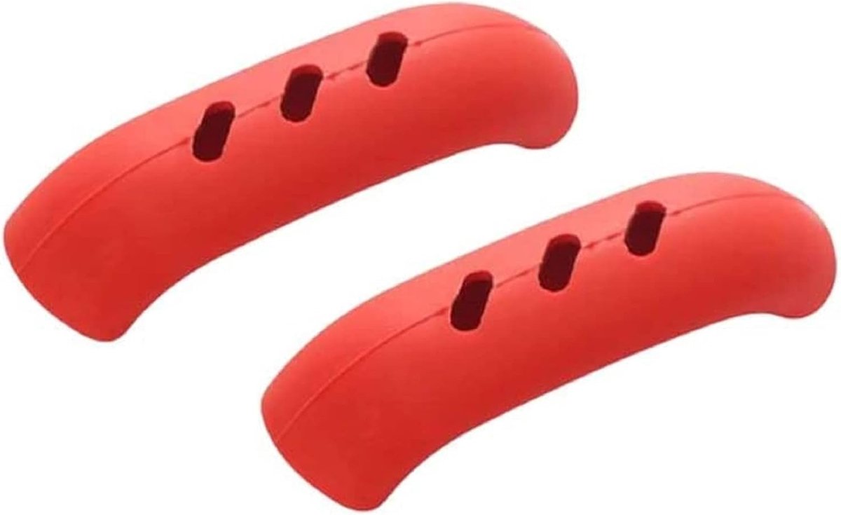 SnelShoppen - 2 Siliconen Pannenhouders - Hittebestendig Handvat - Antislip Verbrandingsbescherming - Keukenaccessoires Rood - Duurzaam en Herbruikbaa