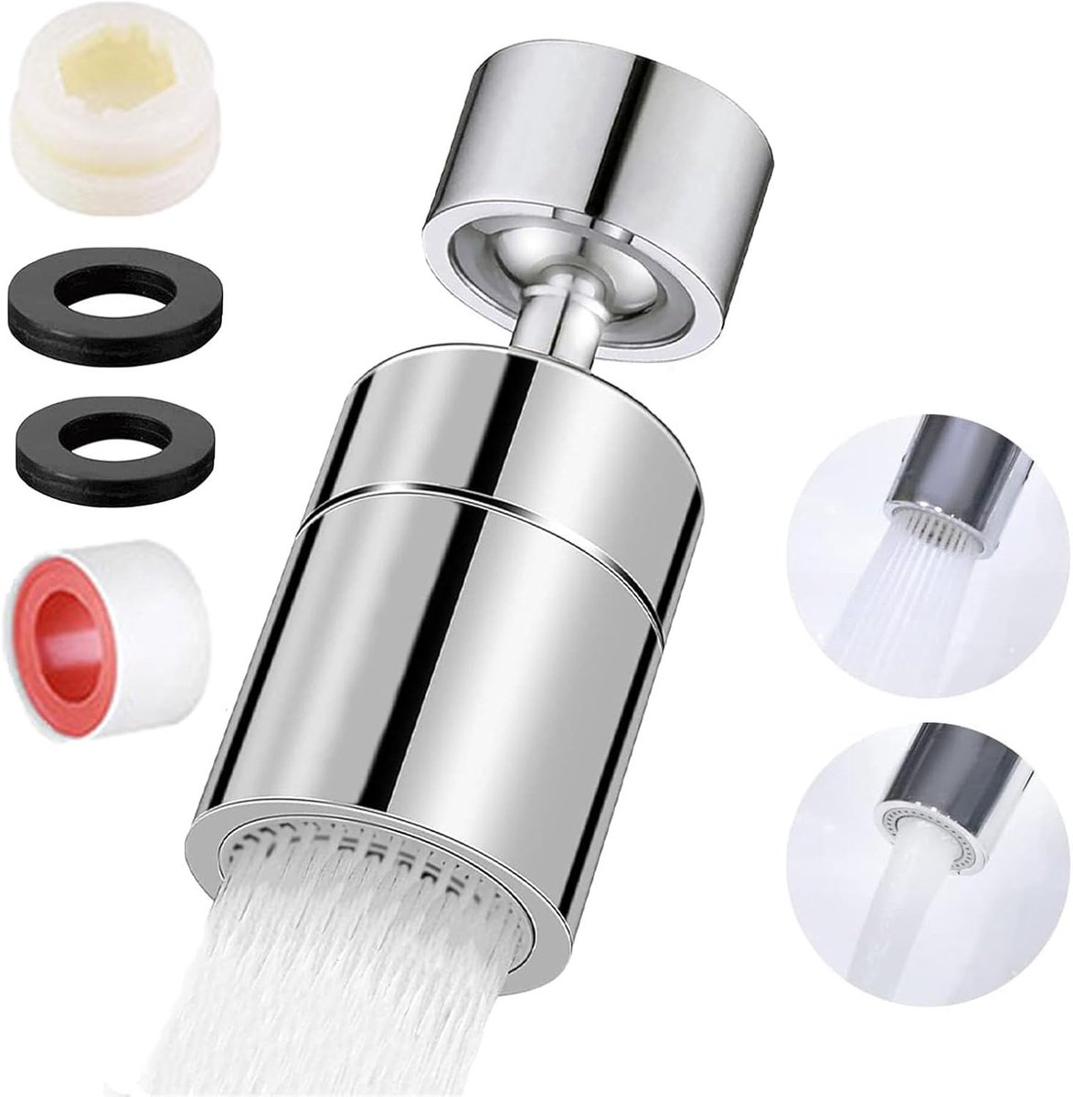 SnelShoppen - LightBeacon Tap Attachment 360° Rotatable Jet Regulator - Waterbesparende Ae