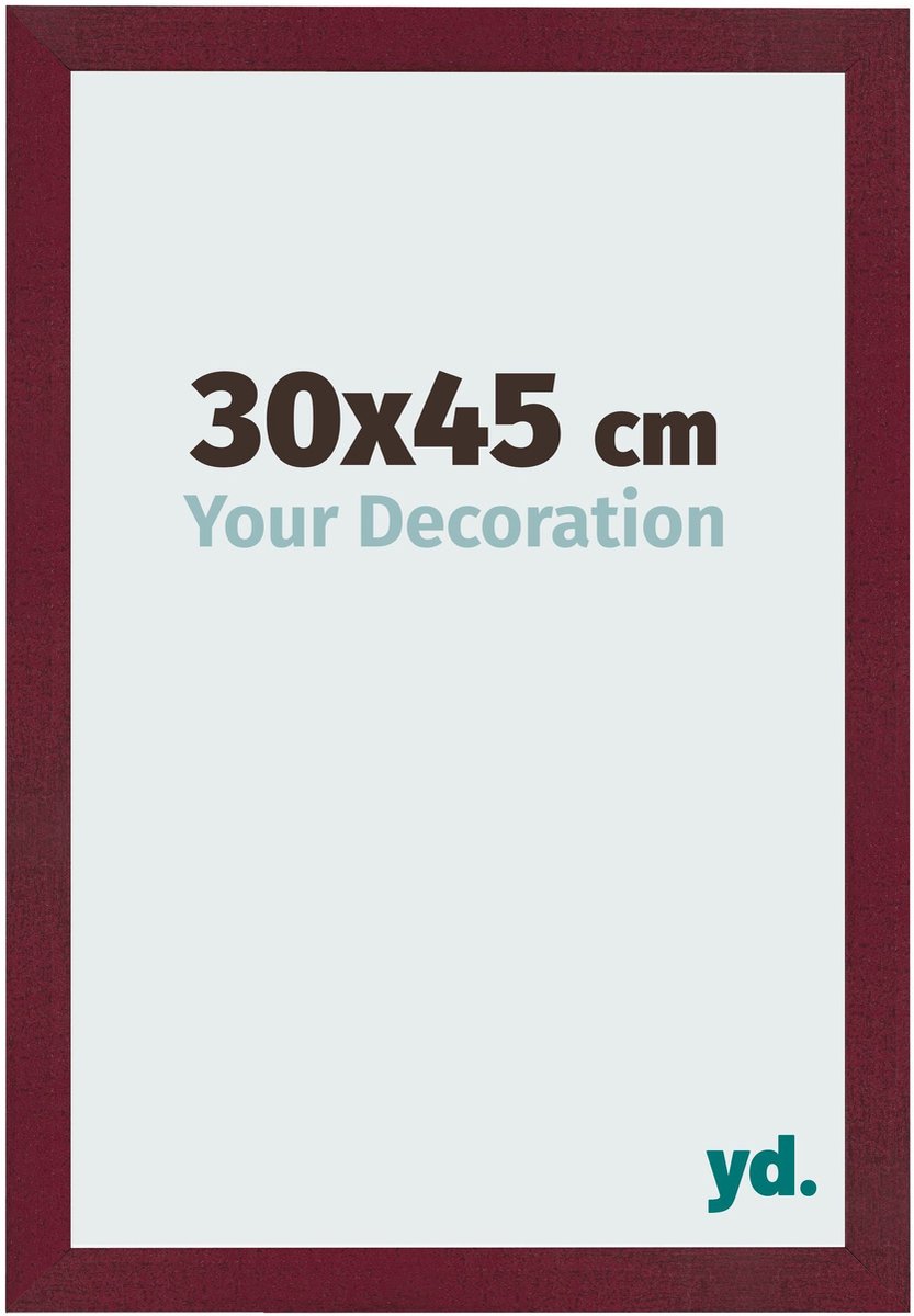 Your Decoration - Fotolijst 30x45 cm - MDF - Wijnrood Geveegd - Bologna