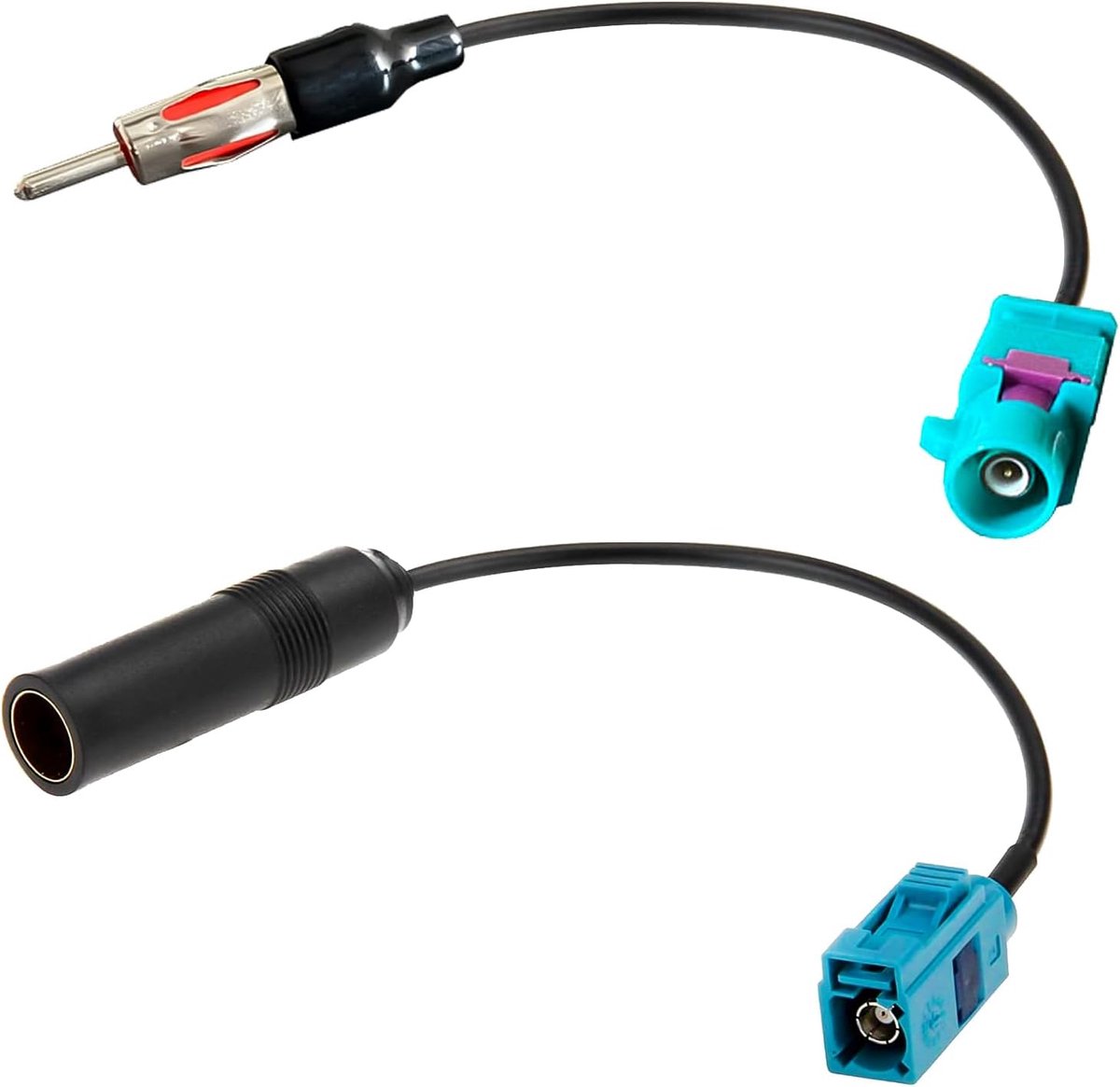 SnelShoppen - 2pcs Fakra naar DIN Adapter Kabel, DAB FM Radio Adapter voor Auto Stereo, Plug and Play, Geschikt voor HD Radio en CD Media Spelers