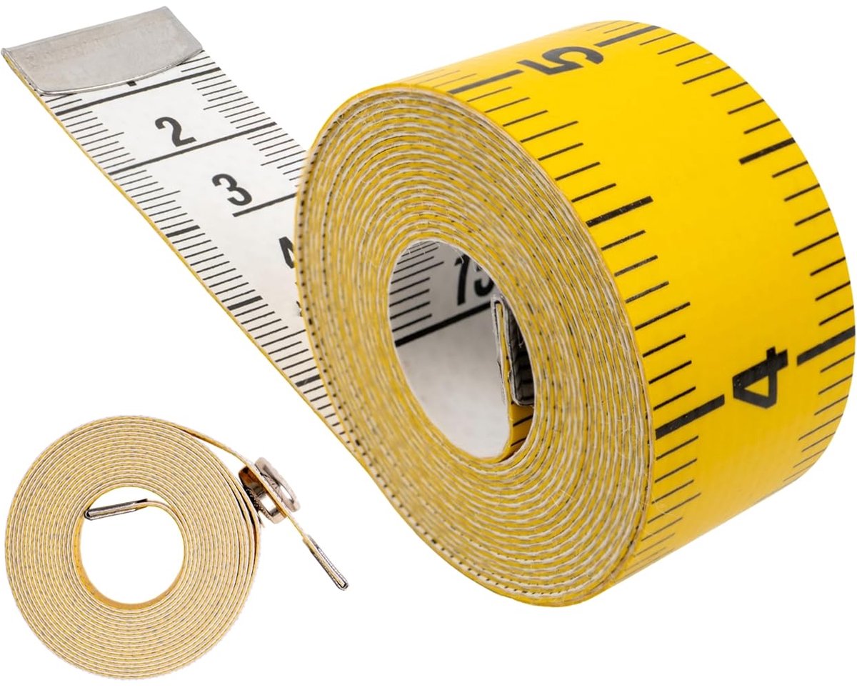 SnelShoppen - Tailor Roll Meetlint 200 cm - Universele Tape Measure met CM en Inch Schaal - 2in1 Meetlint voor Kleding, Lichaamsvet en Scrollgrootte -
