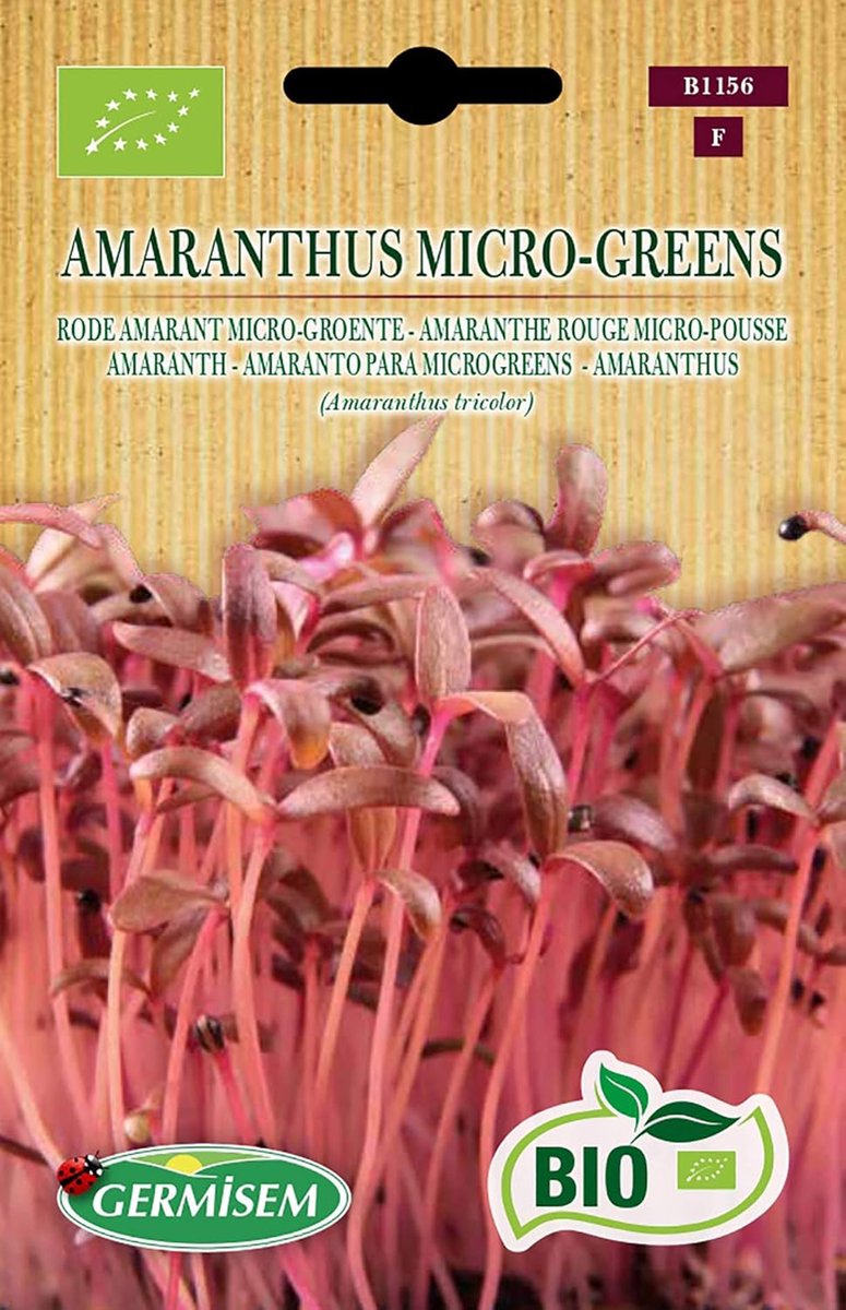 SnelShoppen - Amaranthus Micro-Greens Zaden 1 g - Biologische Amarantzaad - Jonge Bladgroenten - Rood Foliage - Ideaal voor Salades en Keuken - Groent