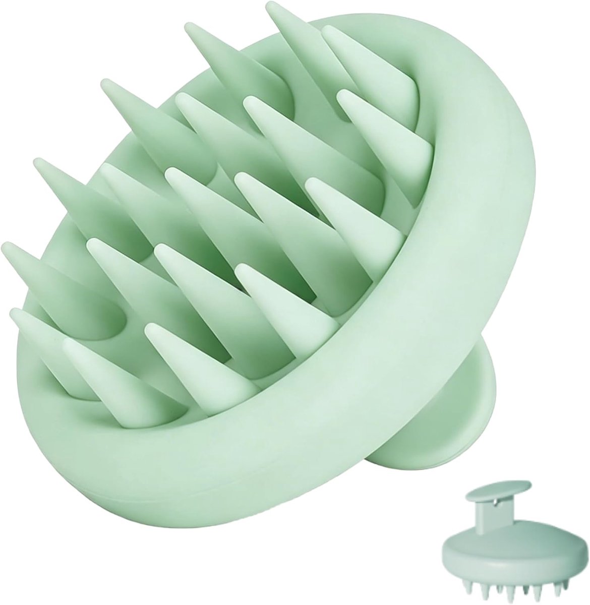 SnelShoppen - Massage Borstel Hoofd - Silicone Scalp Brush voor Diepe Reiniging en Peeling - Groene Scalp Massager voor Droog en Nat Haar - Stimuleert