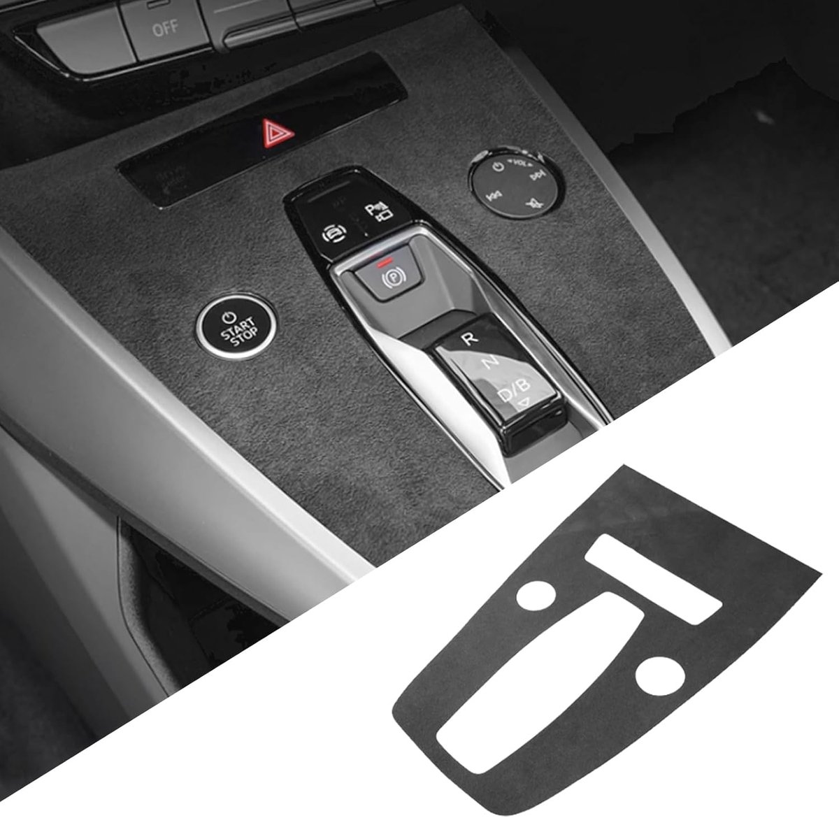 SnelShoppen - Flanellen Auto Centrale Bediening Schakelpaneel Voor Q4 Etron 2021-2025/E-tron 2022-2025 Interieur Accessoires Zwart