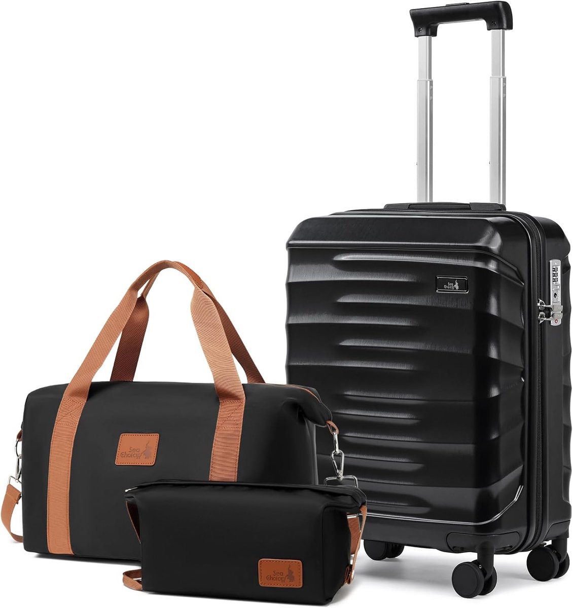SnelShoppen - Hardcase Kofferset met Wielen - Lichtgewicht ABS Reisbagage - 1 Handbagage en 1 Toilettas - Ideaal voor Vakantie en Weekendtrips