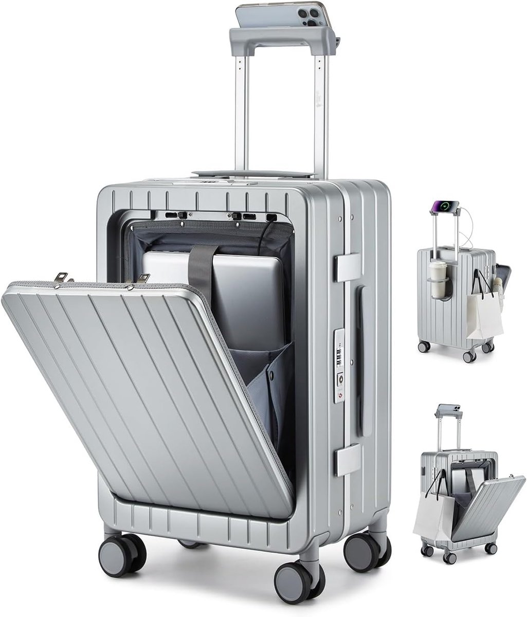 SnelShoppen - 20 inch Cabine Koffer met Laptop Compartment - Lichtgewicht PC Hardcase met Spinner Wielen en TSA Slot - Perfect voor Stads- en Zakenrei