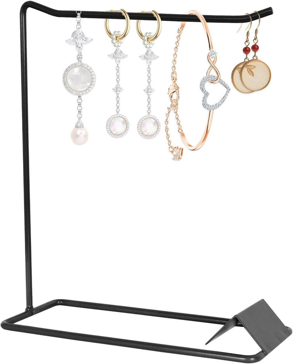 SnelShoppen - Jewelry Stand, Earring Holder, Chain Holder, Metal Jewelry Organizer, Robuuste Sieradenhouder voor Ringen, Armbanden, Kettingen, Sierade