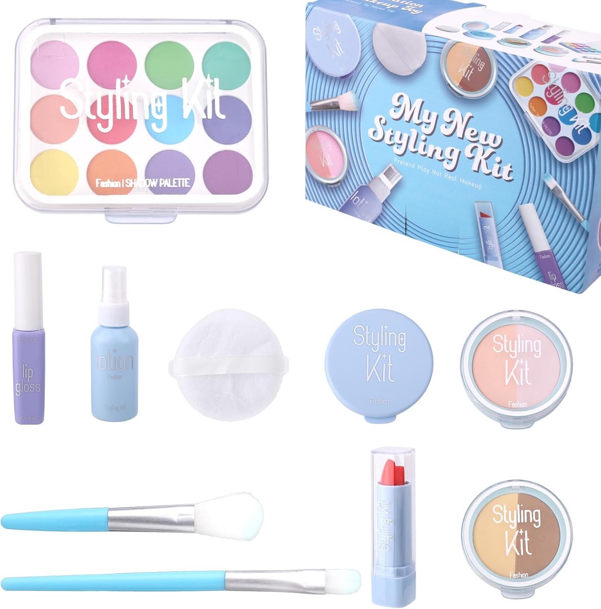 SnelShoppen - 10-delige Fake Makeup Set voor Kinderen, Realistische Speelset Cosmetica voor Peuters Meisjes 3-5 Jaar, Fantastisch Cadeau voor Verjaard