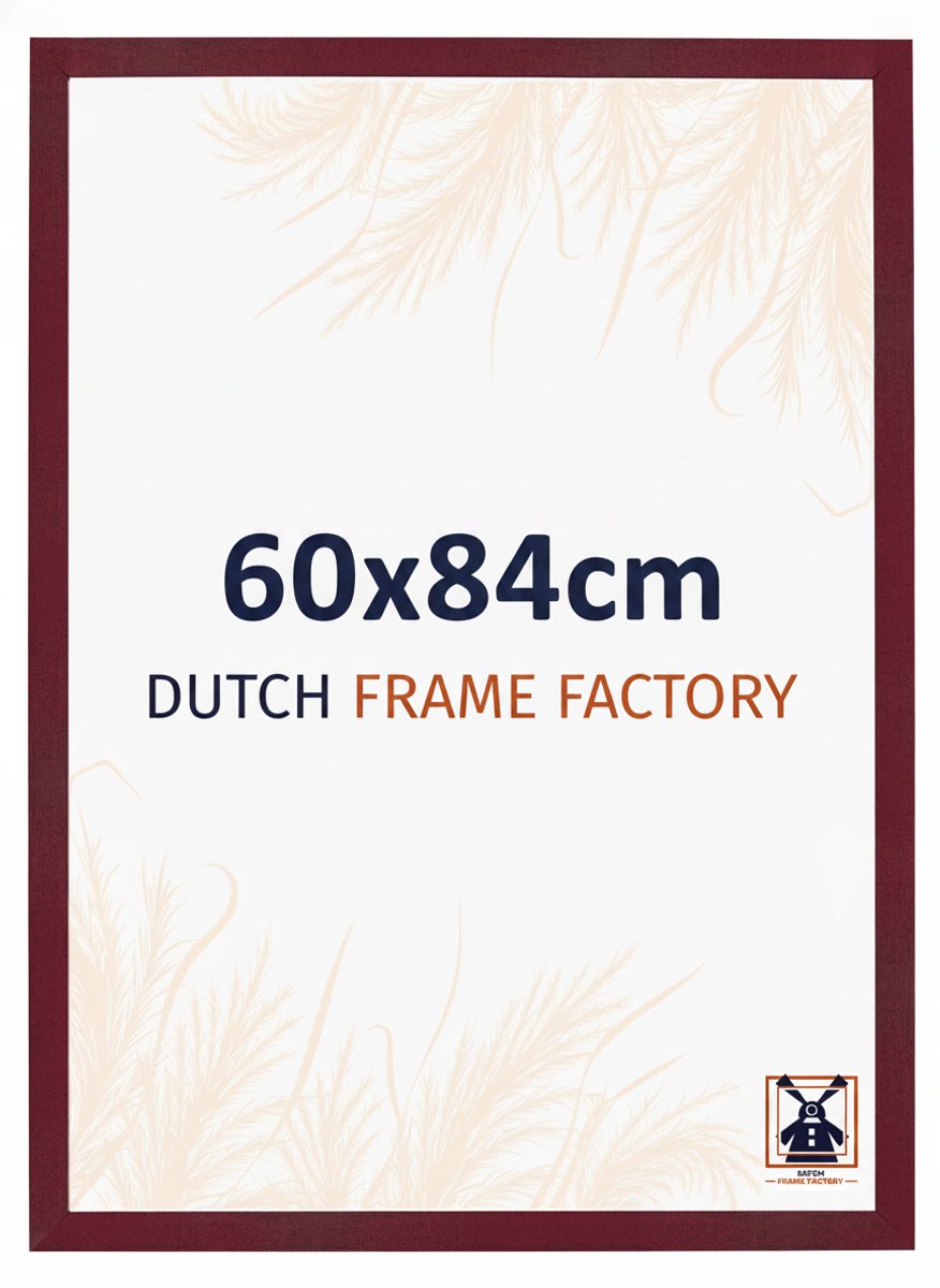 Fotolijst 60x84 cm - MDF - Wijnrood Geveegd - Benno