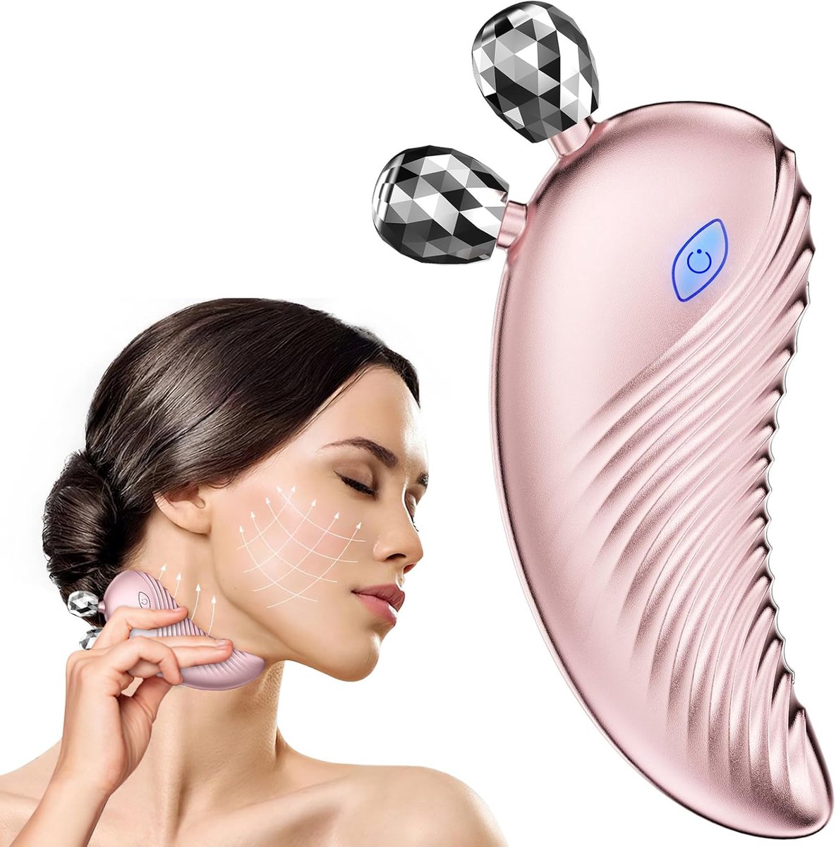 SnelShoppen - Gua Sha Gezichtsmassager Anti-Rimpels Elektrische Massager met Warmte en Trilling voor Huidverstrakking en Lifting - EMS Gezichtsmassage