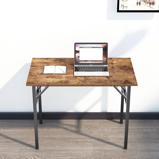 SnelShoppen - Vouwtafel Laptop Tafel 100x60 cm, Geen Montage Nodig, E1 Klasse Hout, Waterdicht, Krasbestendig, Ideaal voor Thuiswerken, Studie, Campin van Snelshoppen — afbeelding 5