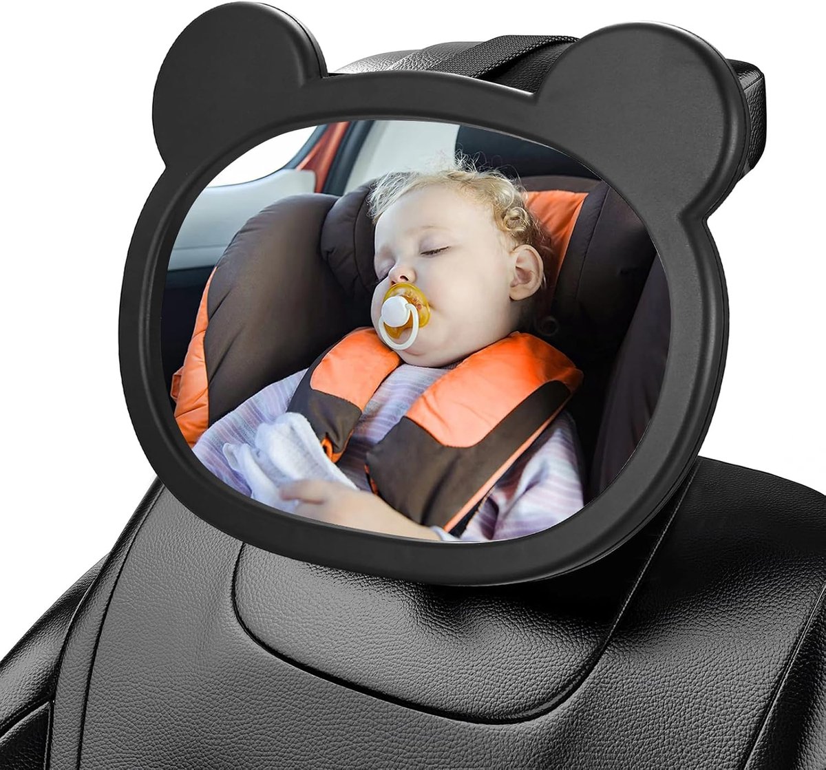SnelShoppen - Baby Achteruitkijkspiegel voor Auto, Schokbestendig, Met Veiligheidsgesp en Clip, Duurzaam Acryl en Robuuste Plastic Frame, Ideaal voor