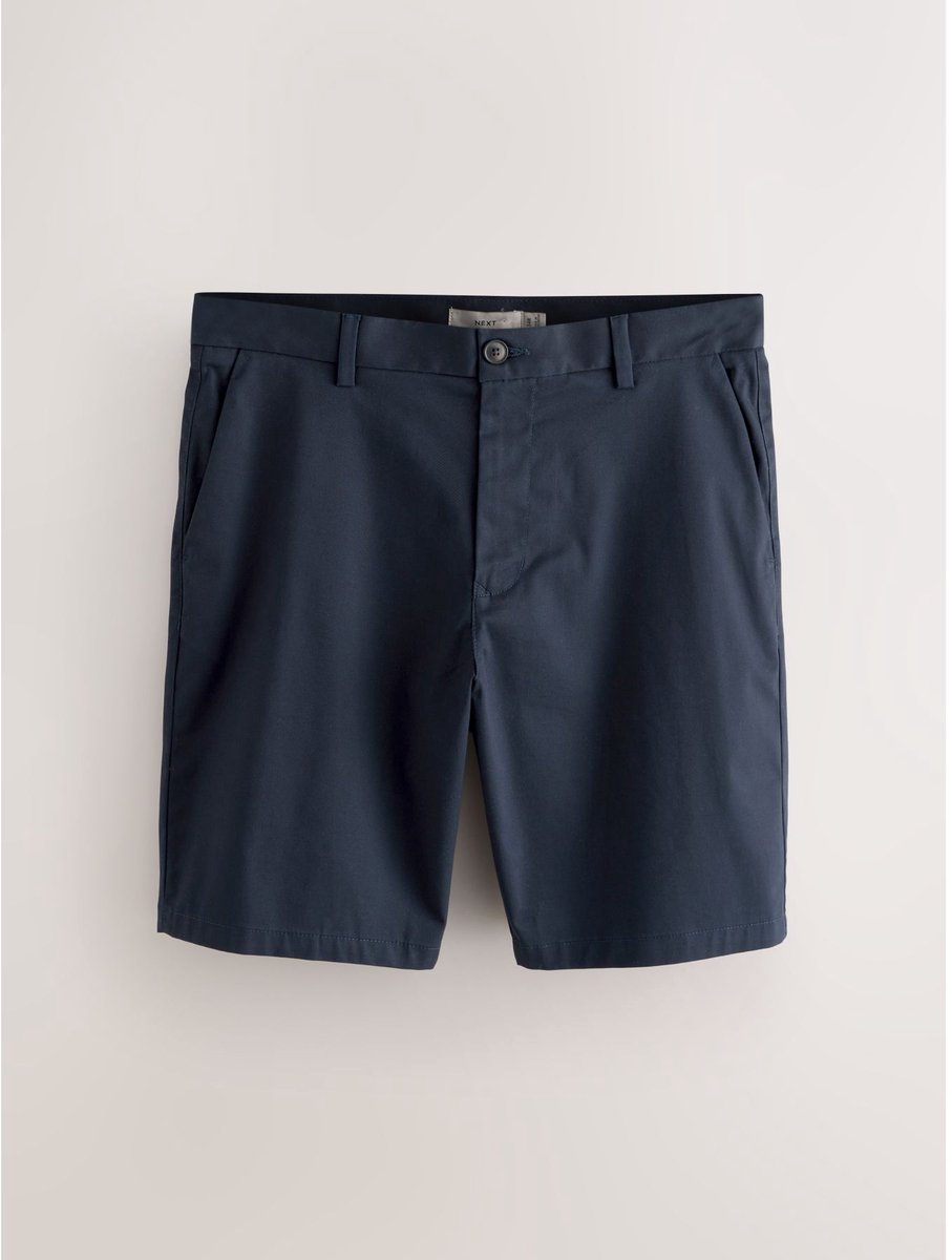 Next - Heren - Chinoshort met stretch, rechte pasvorm - Blauw
