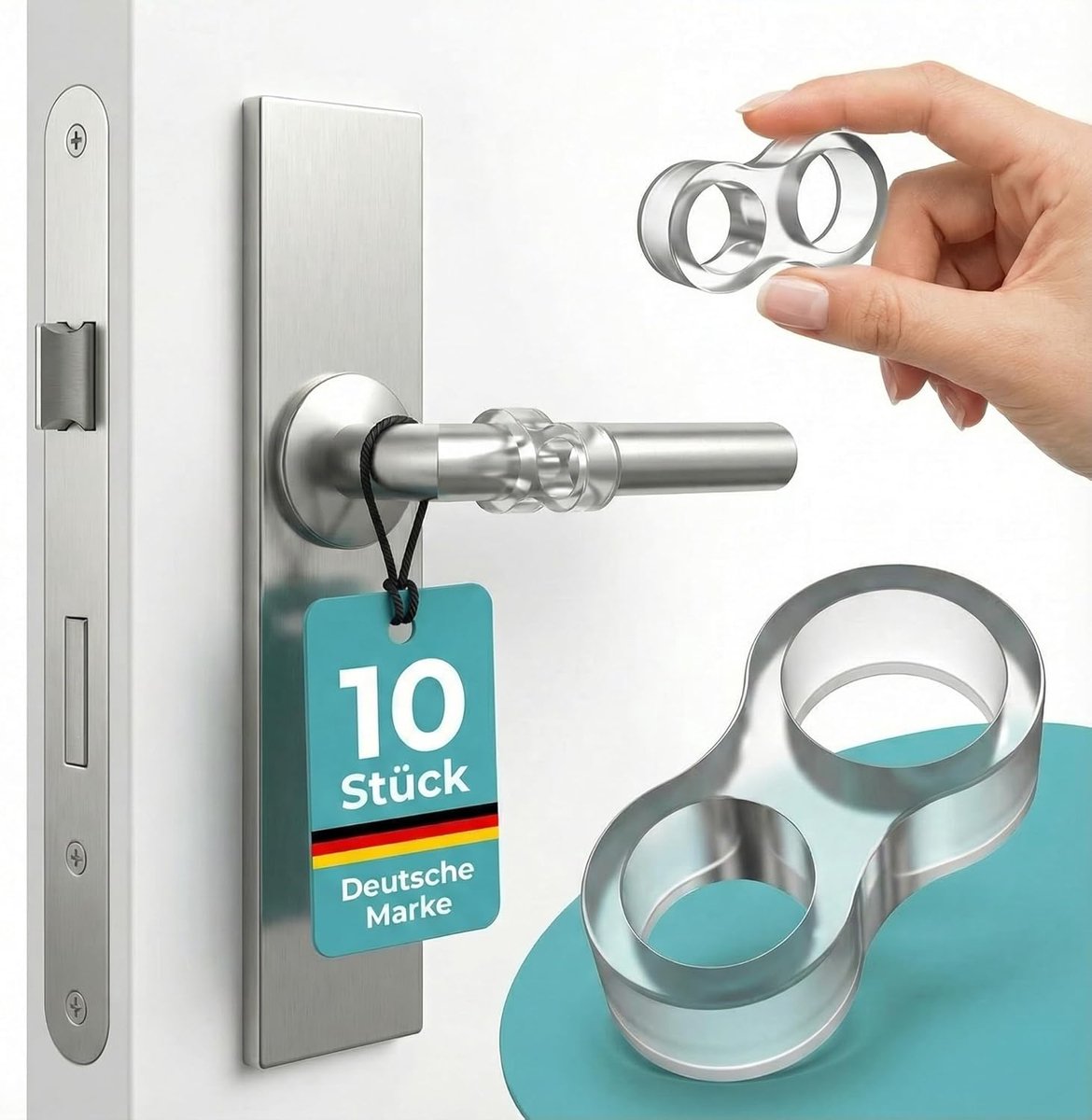 SnelShoppen - 10x Door Stopper Handle, Transparante Silicone Deurstopper en Buffers, Wandbescherming, Geluidsdemper voor Deuren, Deurhandgrepen Besche