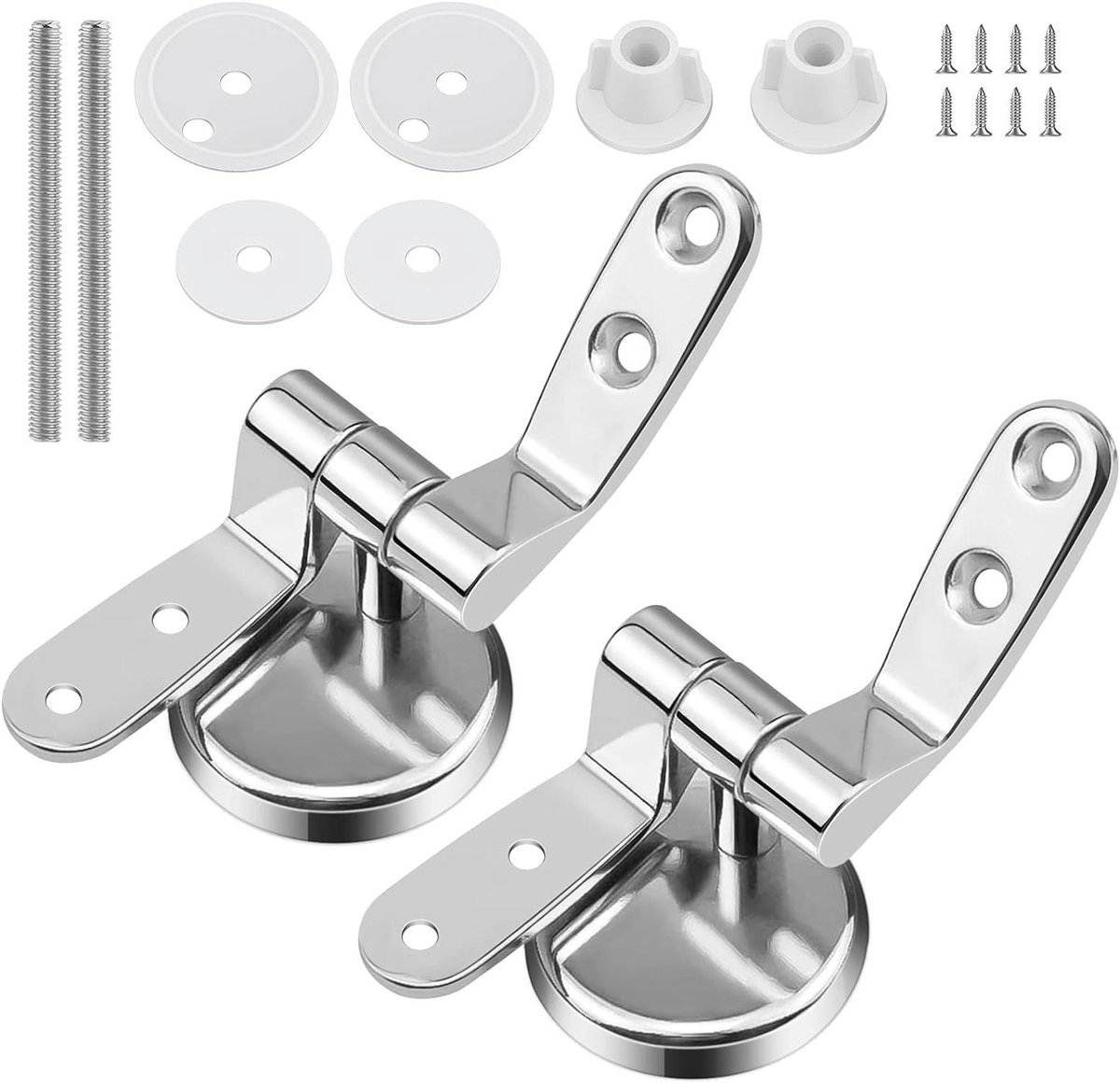 WC bril scharnieren - Toiletzitting bevestiging - Badkamer reparatie - Duurzame zinklegering - Set van 2 - Zilverkleurig