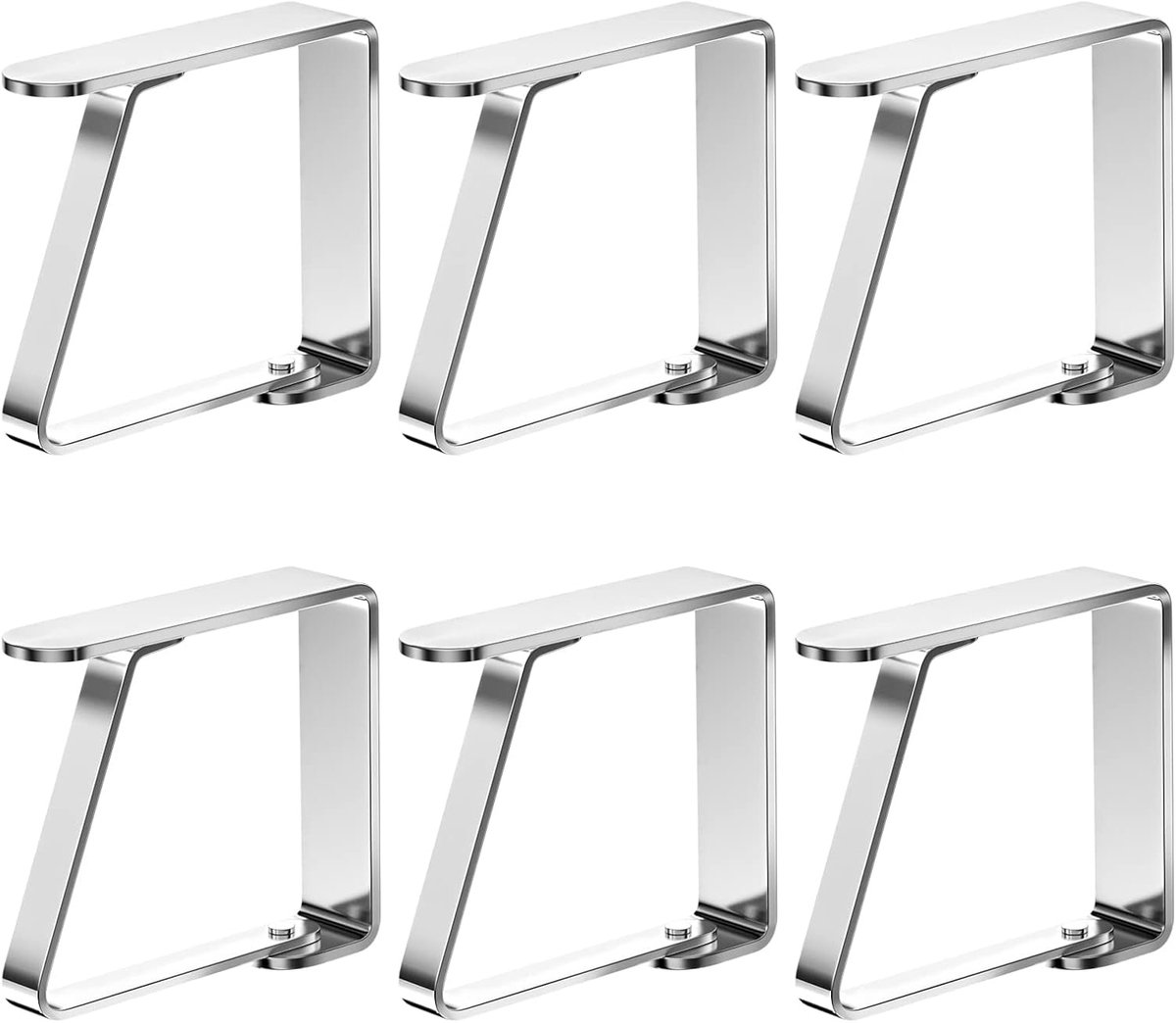 6-stuks Tafelkleedclip - Clip - Roestvrij staal - 8x7,7x6,95 cm - Flexibel en verplaatsbaa