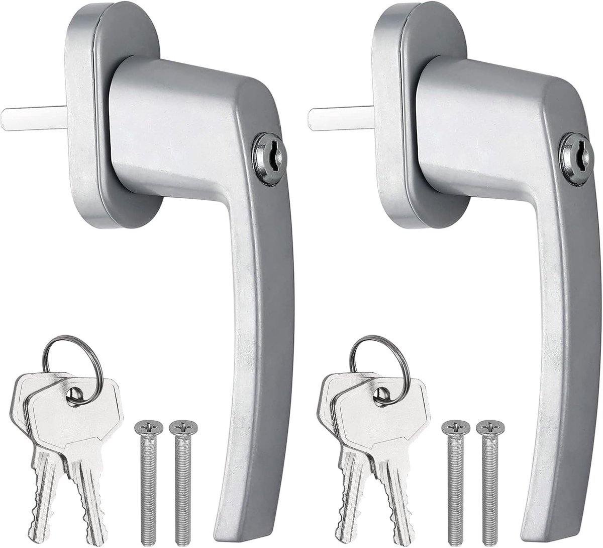 SnelShoppen - 2x Aluminium Veiligheidsraamkruk met Slot - Afsluitbare Raamsloten voor Kinderbeveiliging - 35mm Pin Lengte - Gelijk Sluitend Ramen en B