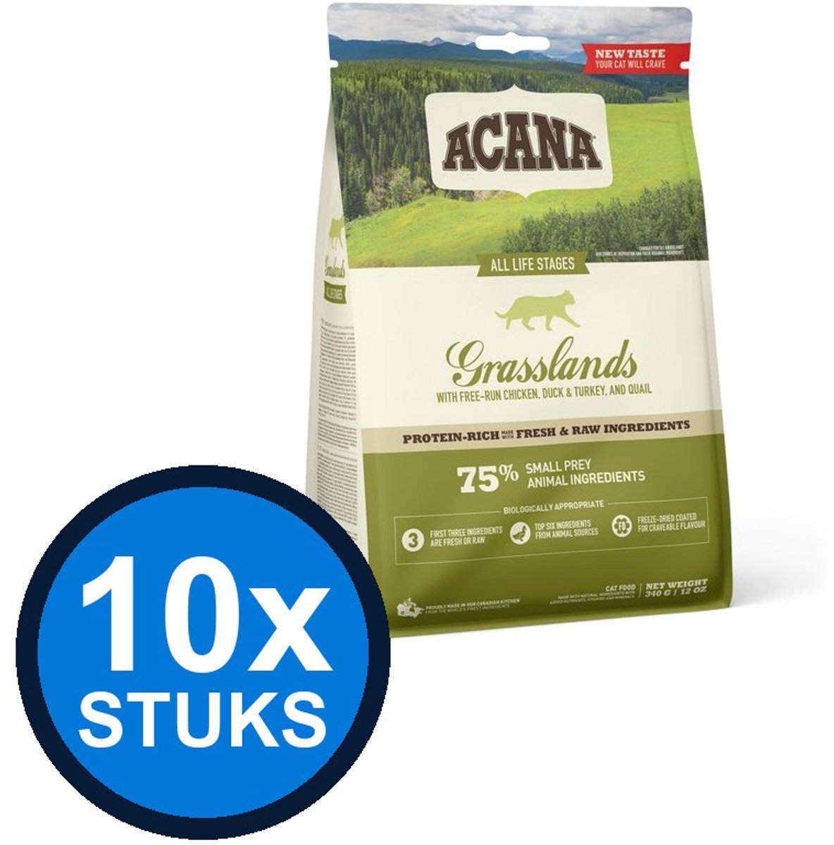 Acana Acana - Highest Protein Cat grasslands duck, chicken & egg 340gr - Kattenvoer - 340 g