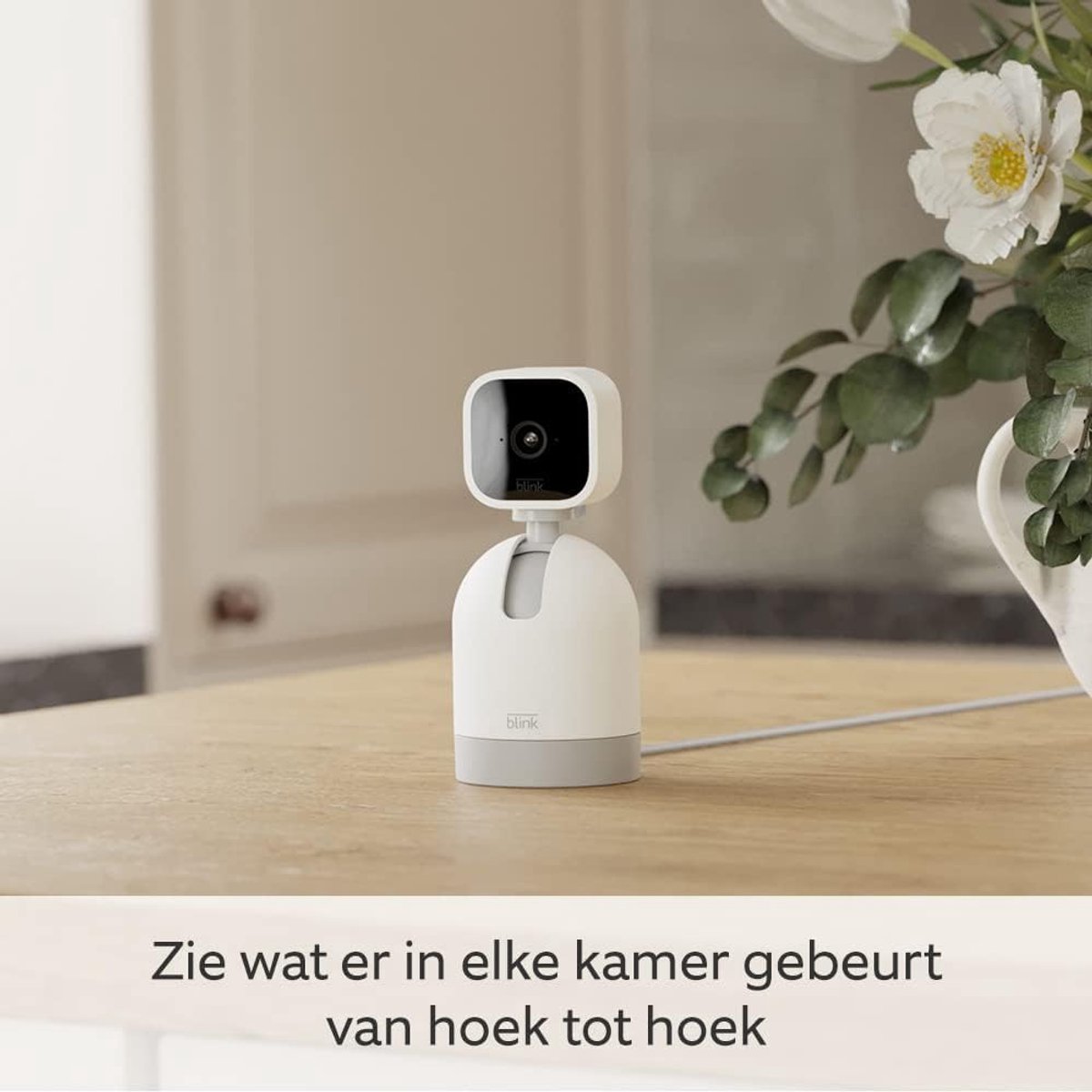 Thijox - Blink Mini Pan-Tilt Camera | Draaiende Slimme Beveiligingscamera met Stekker voor Binnen, HD Video, Bewegingsdetectie, Tweerichtingsspraak, Z