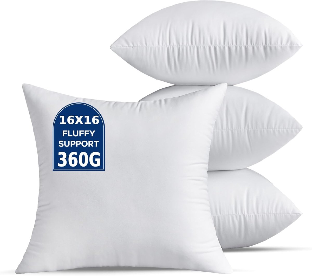 SnelShoppen - Set van 4 Decoratieve Witte Kussenvullingen 40x40 cm - Ideaal voor Sofa, Bed en Stoelen - Zacht en Duurzaam Voor Binnengebruik
