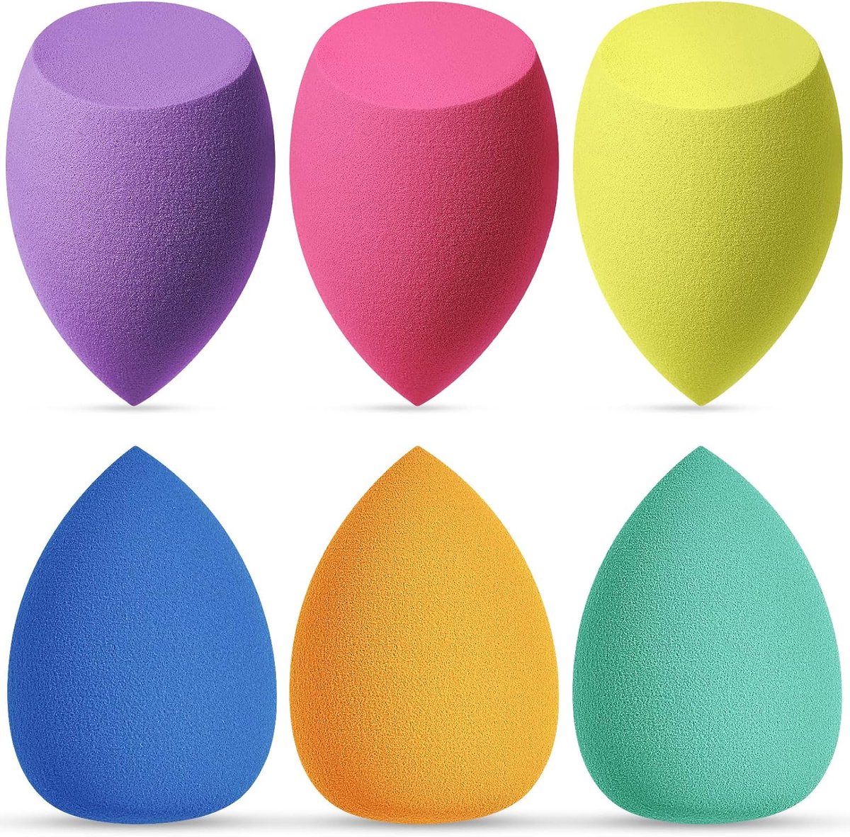 SnelShoppen - Makeup Sponge Set 6 Stuks - Latex Vrije Beauty Sponges voor Vloeibare Foundation, Inclusief Wasbare Blender voor Perfecte Make-up Look