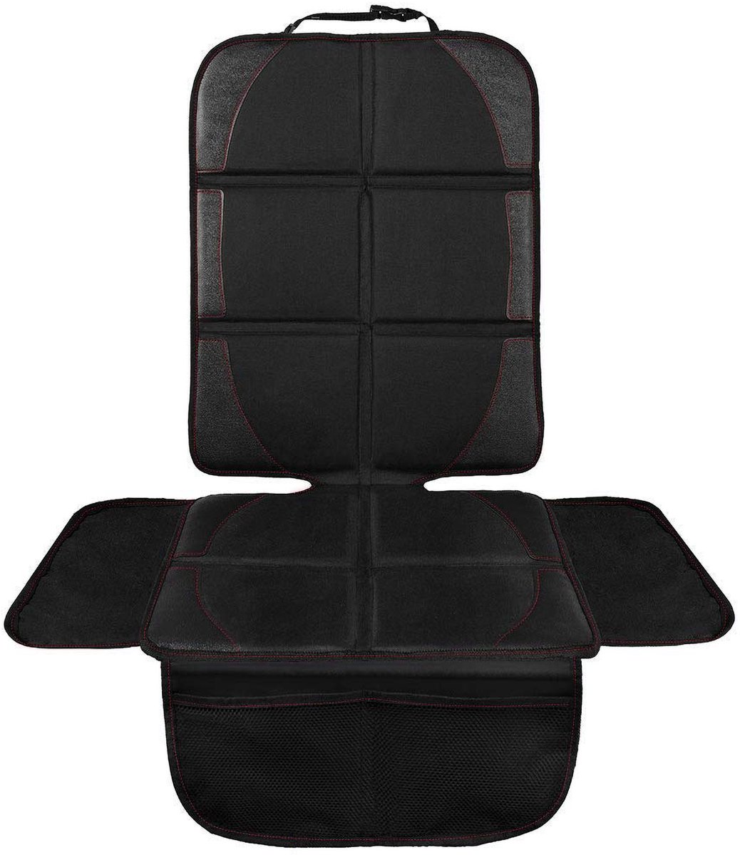 Autostoelbeschermers - Autostoelhoezen - Kinderautostoelen - Antislip autostoelkussens - Antislip - Slijtagebestendig - Beschermende kussens - Zitkussens - Draagbaar - Oxfordstof + Leer + Antislip mesh materiaal - Zwart en rood