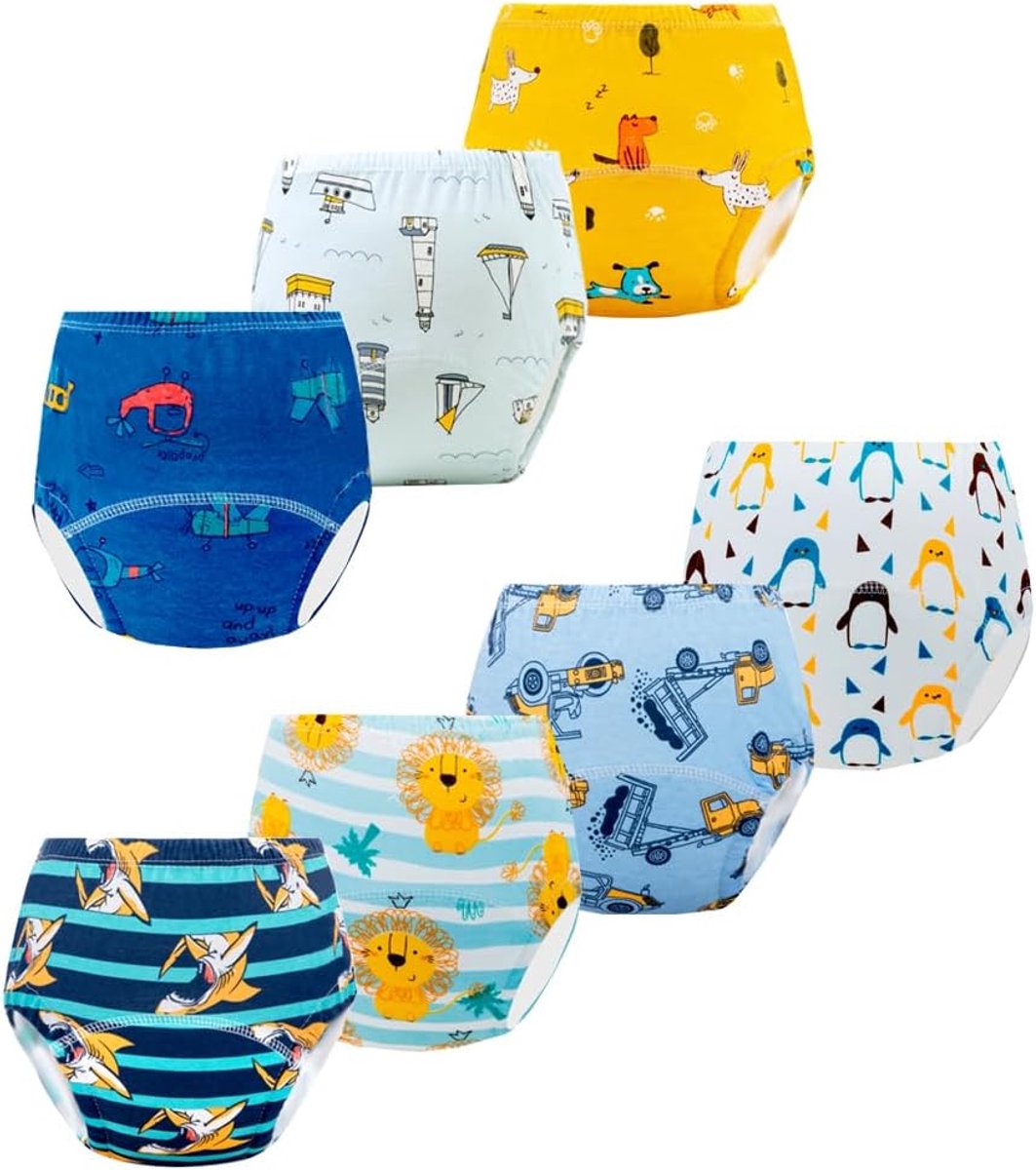 SnelShoppen - Baby Trainingsbroeken Luierbroekje Oefenbroekjes Zindelijkheid voor Kinderen (1 tot 5 jaar, 7 Stuks, Katoen, Meerkleurig)