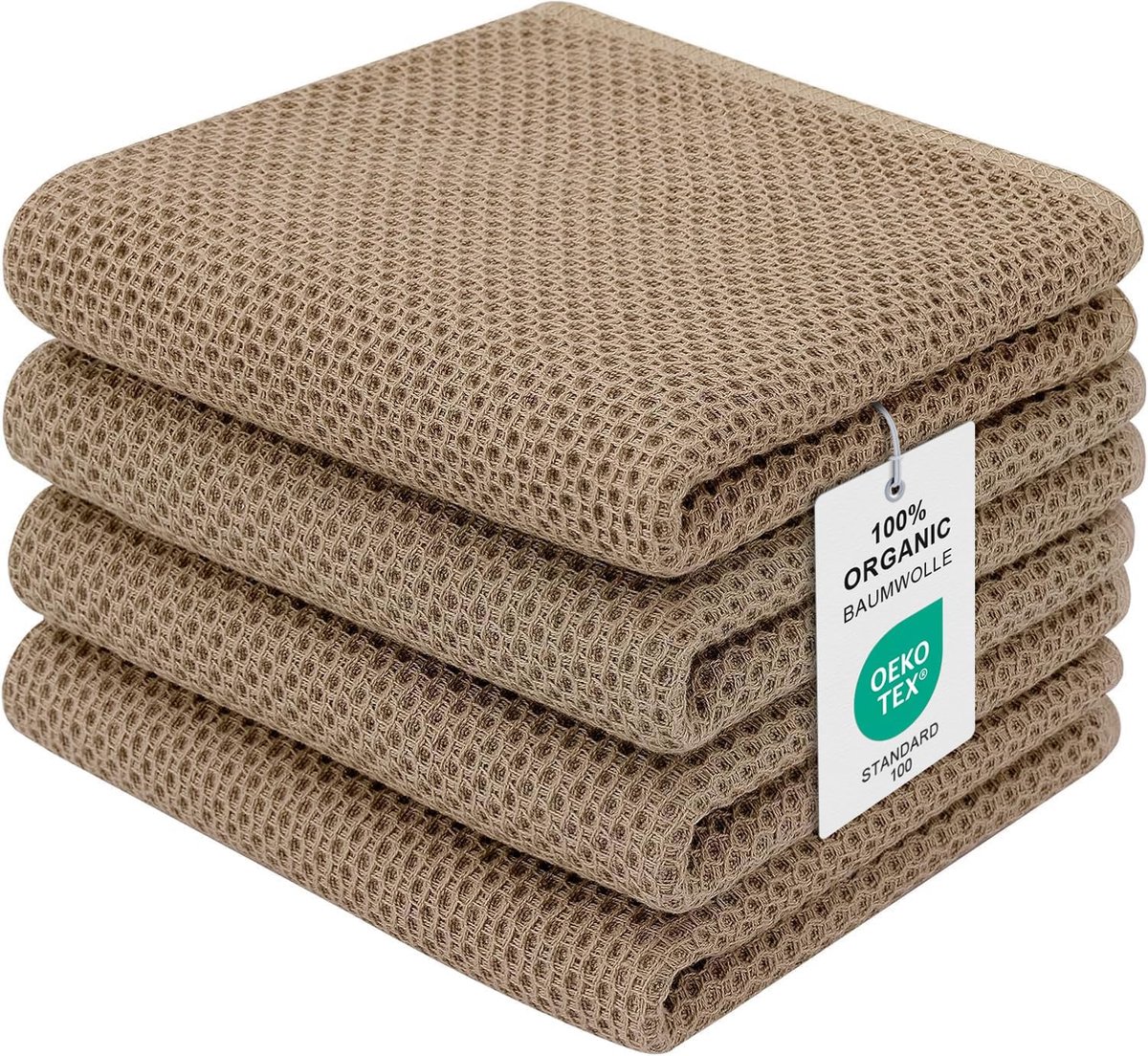 SnelShoppen - Moosfor Theedoeken 100% Katoen 30x30 cm - Zachte, Absorberende Keukendoeken - Dikke Premium Vaatdoeken - 6 Stuks - Bruin - Perfect voor