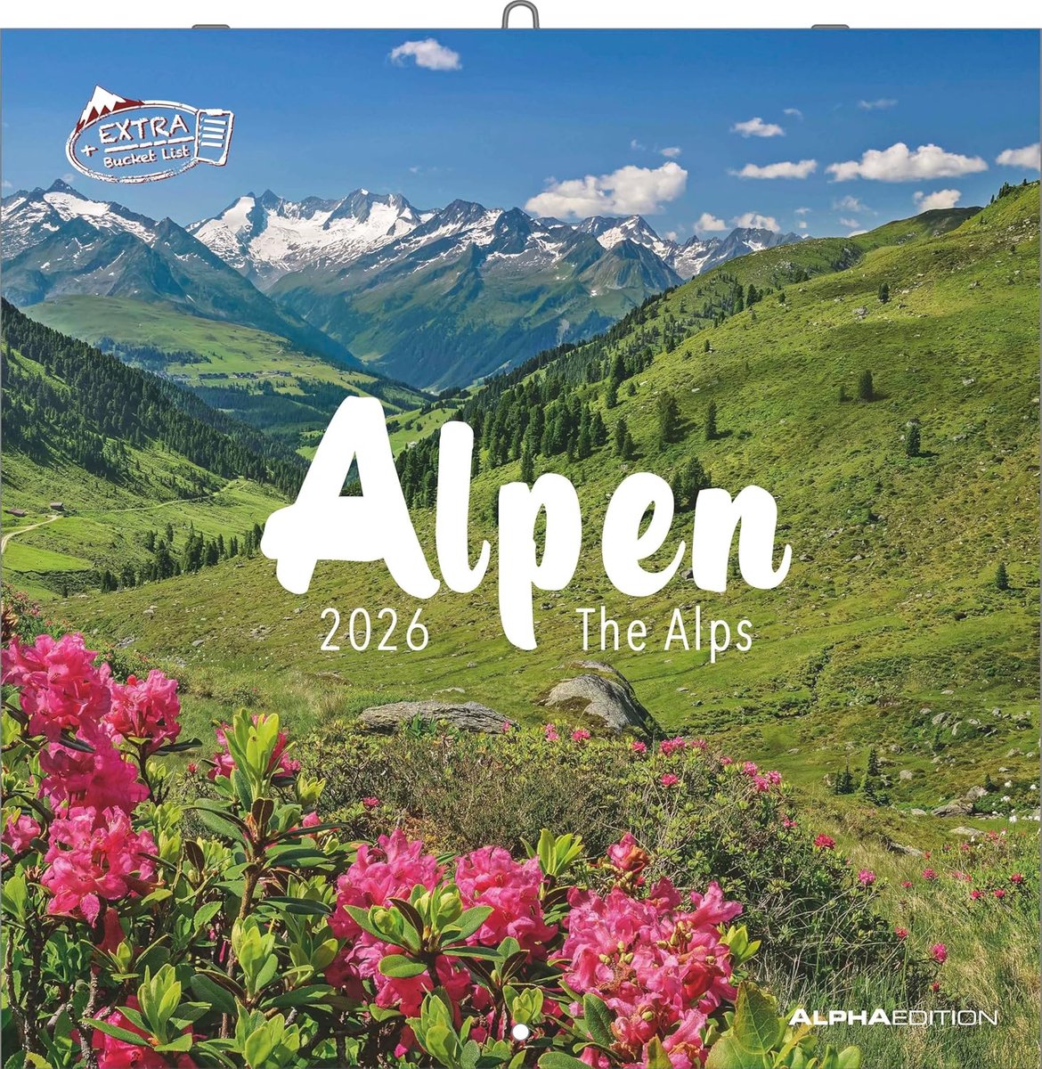 SnelShoppen - Alpen 2026 Wandkalender 30x30cm met Notitieruimte, Maandoverzicht en Vakantiedata voor DE/AT/CH - Prachtige Alpenfotografie