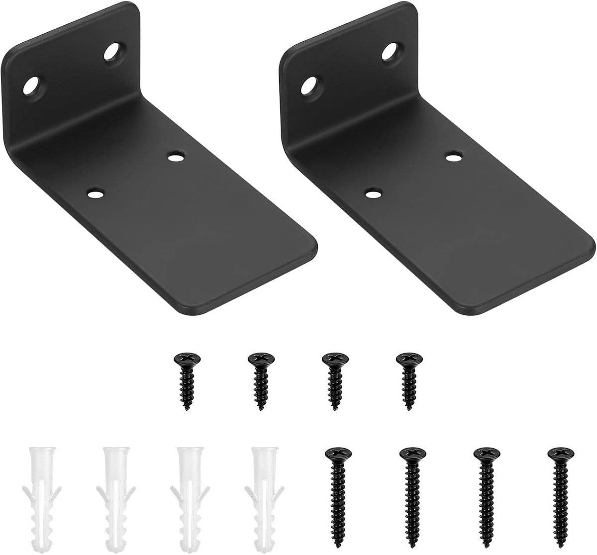 SnelShoppen - 2-pack onzichtbare plankdragers, zware zwarte zwevende wandsteunen, 9 cm stevige plankdragers voor moderne wanddecoratie, ideaal voor wo