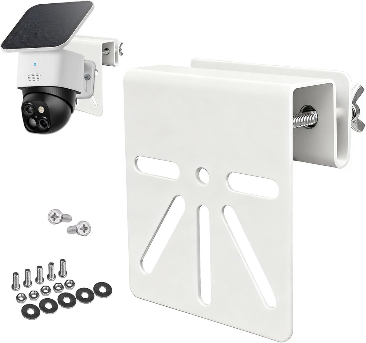 SnelShoppen - WiTi Gootmontage Roestvrijstalen Beugel voor Buitencamera, Geen Boorinstallatie, Universele Beugel voor Eufy SoloCam S340, E30/S330, Com
