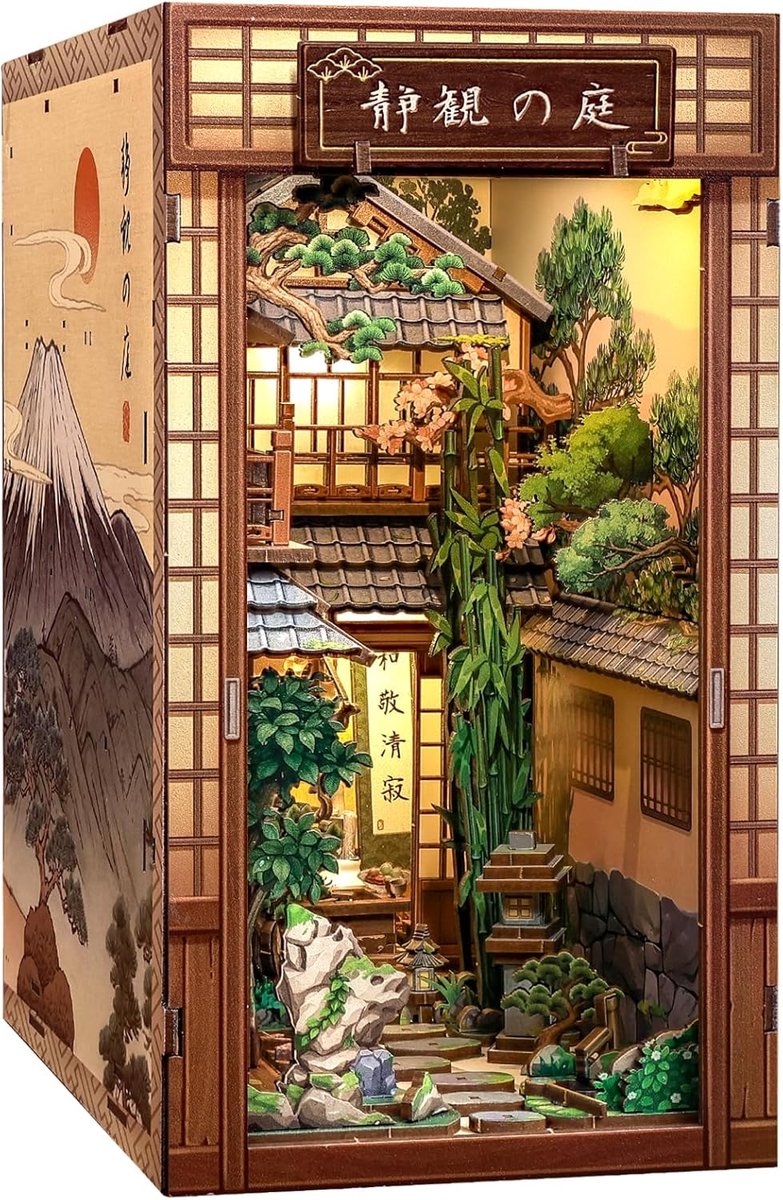 SnelShoppen - DIY Book Nook Kit Japanse Zen Tuin - 3D Houten Puzzel Model voor Volwassenen - Miniatuur Decoratie voor Thuis, Serene Courtyard, Creatie