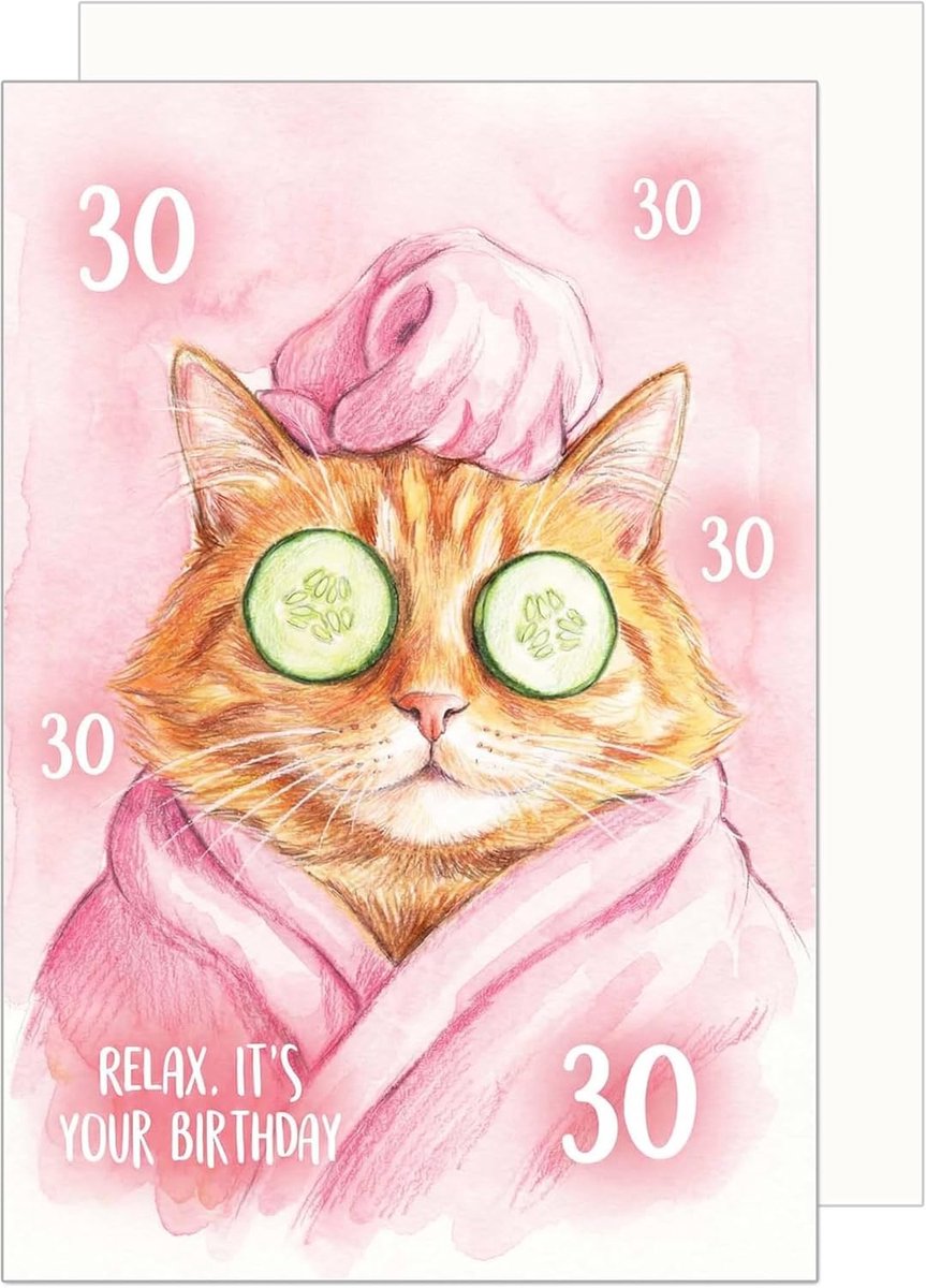 Thijox - Premium Verjaardagskaart Vouwkaart met Envelop - Happy 30th Birthday - Wenskaart voor Vrouwen - Wellness Spa Thema - Hoogwaardige Papierkwali