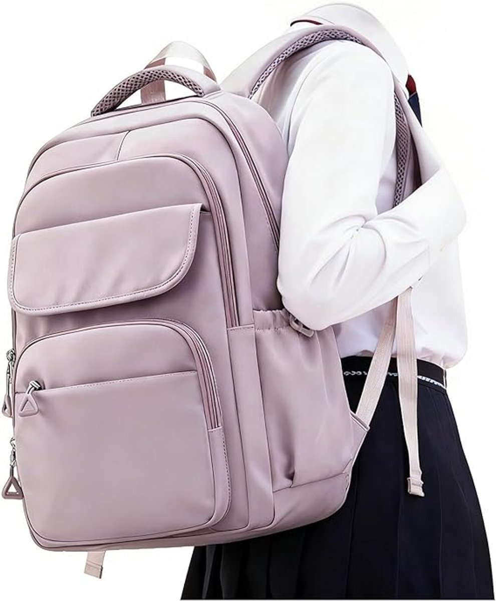 Schooltas voor Meisjes - Grote Rugzak voor Middelbare School en Universiteit - Laptoprugzak 15.6 inch - Waterbestendige Dagrugzak met Anti-diefstal Vak - 27 Liter
