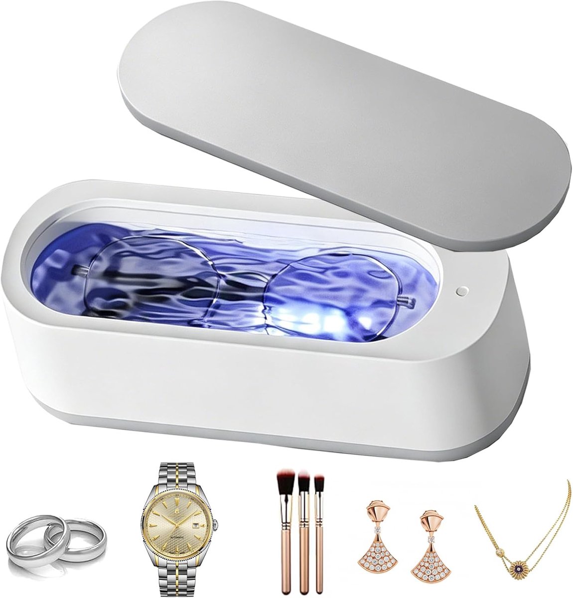 SnelShoppen - Ultrasoon reinigingsapparaat 250 ml voor brillen, sieraden, horloges en munten - 10.000 trillingen per minuut, efficiënt en veilig voor
