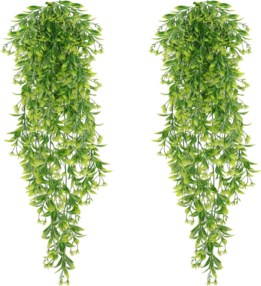 Kunstplanten 2 stuks - Hangend groen - Wanddecoratie - Onderhoudsvrij - 78 cm - Groen