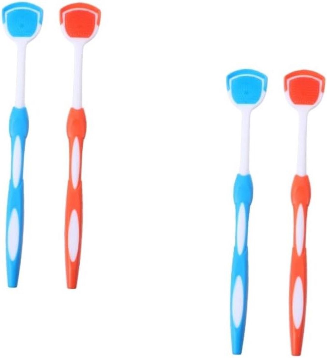 Tongreinigers - Tongschrapers RVS - Mondhygiëne Verbeteren - Micropuntige Borstelharen - 195 cm - Oranje