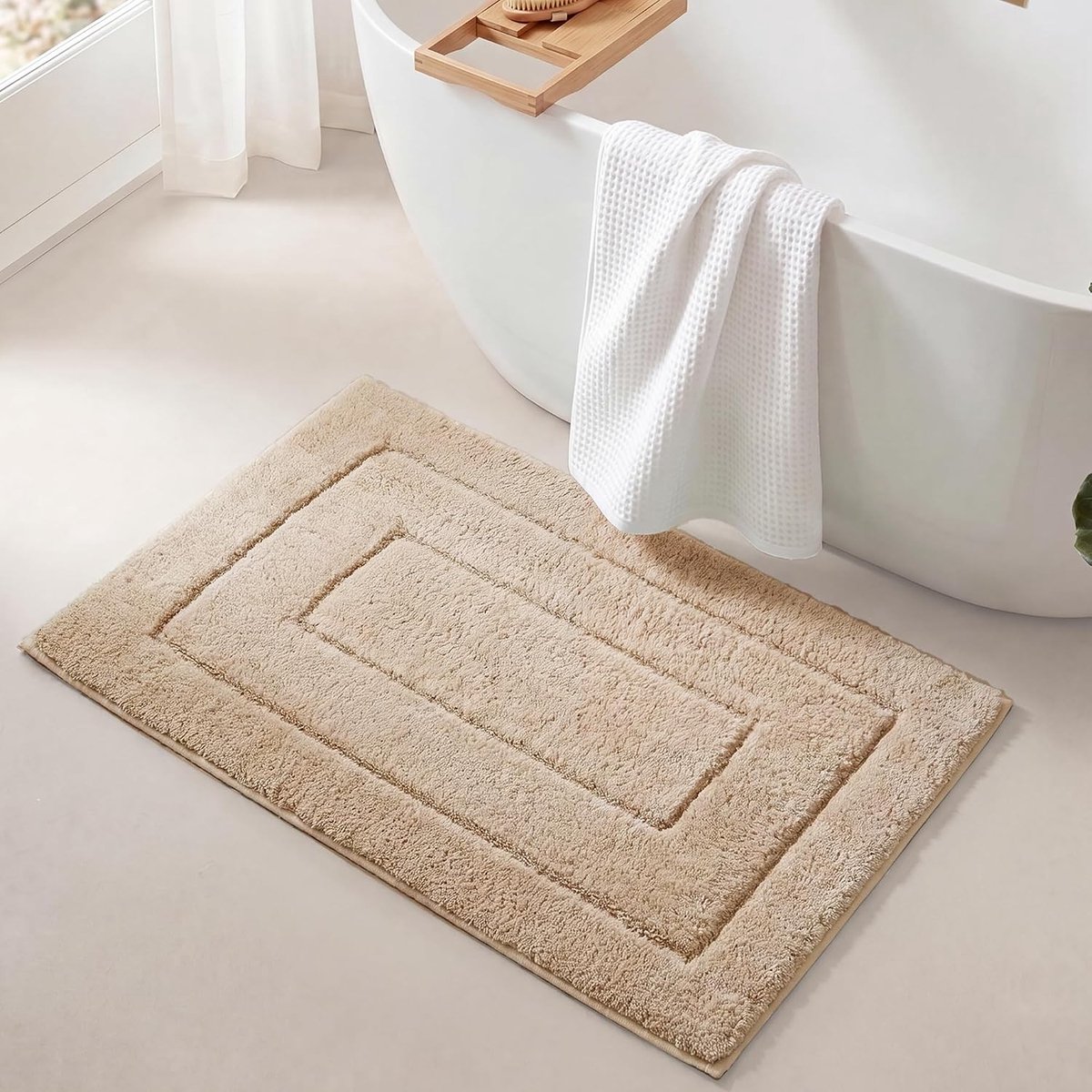 Badmat 60x90 cm, antislip badkamer mat, super absorberende microfiber badmat, machinewasbaar en ultra-zacht, ideaal voor douche en bad