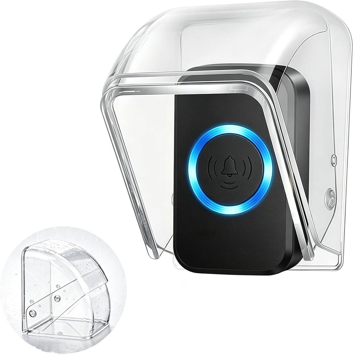 Transparante Deurbelafdekking - Waterdichte Belhoes - Deurbel Beschermen - Fliptop Ontwerp - 9x6.4x6.8cm - Transparant