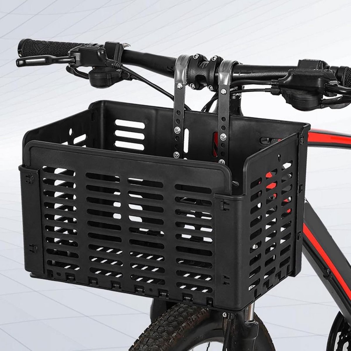 Fietsmand Afneembaar - Fietsstuur Tas - Boodschappen Vervoeren - Opvouwbaar Ontwerp - 31.5 cm - Zwart