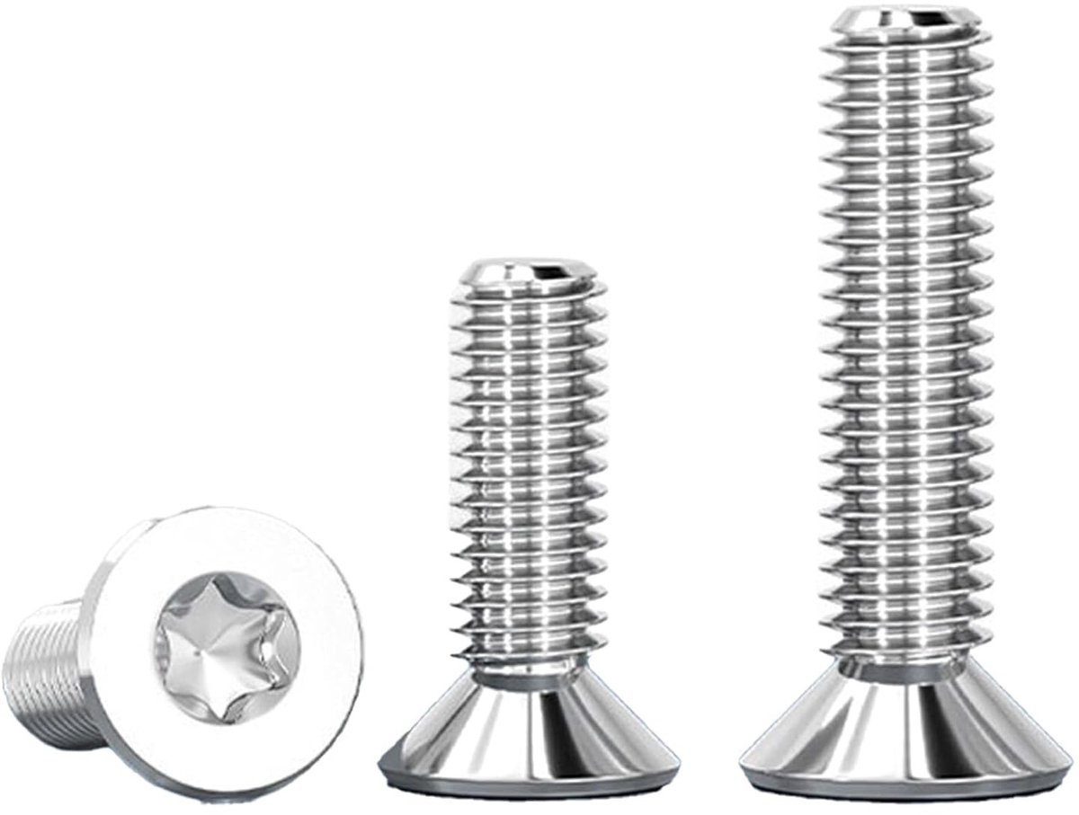 Verzonken Schroeven - Platte Kop - Meubel Montage - Roestvrij Staal - M6x30mm 20 Stuks - Zilver
