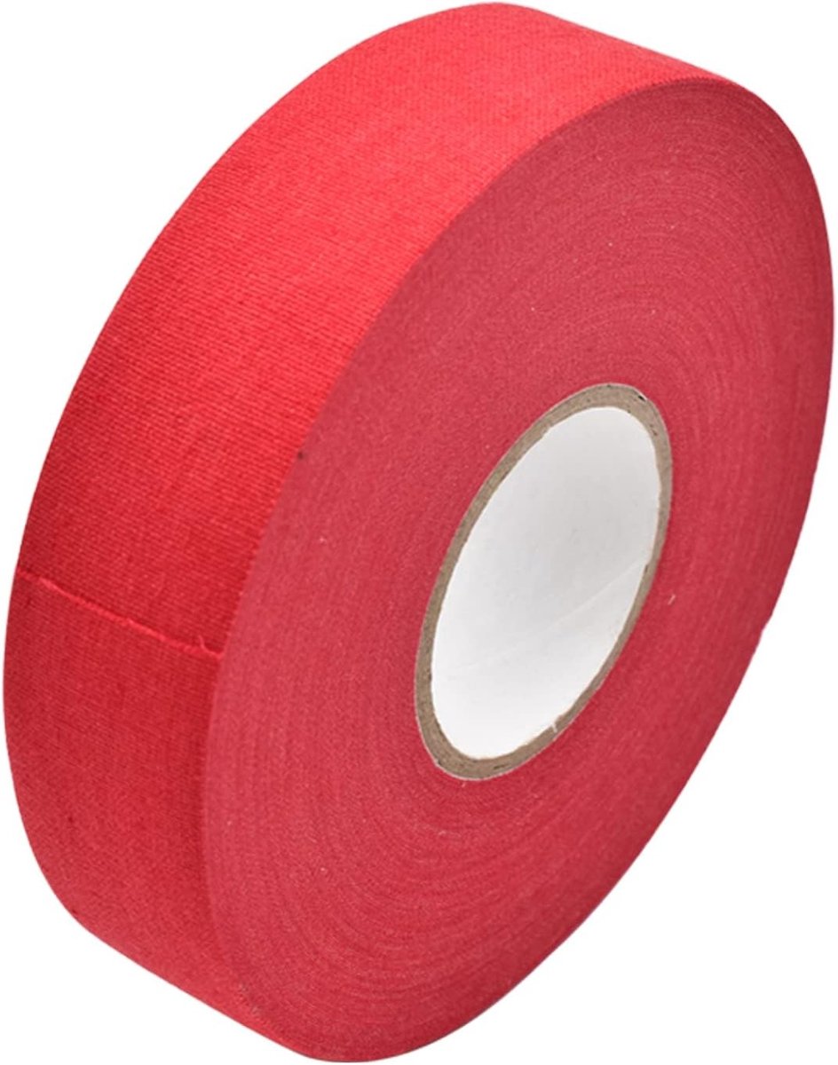 Hockey Grip Tape voor IJs- en Veldhockey, Badminton, Tennis en Squash - 2.5cm x 25m, Rood, Antislip en Duurzaam