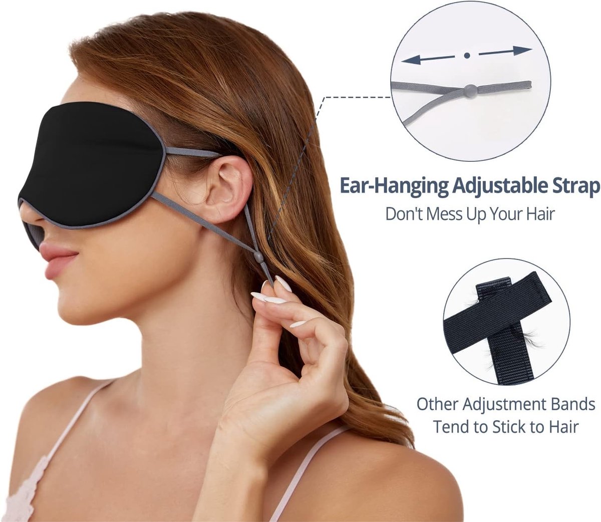 Dubbelzijdig Slaapmasker voor Dames en Heren, Zijden Slaapbril voor Comfortabel Slapen Thuis en Onderweg, Ideaal voor Reis en Ontspanning