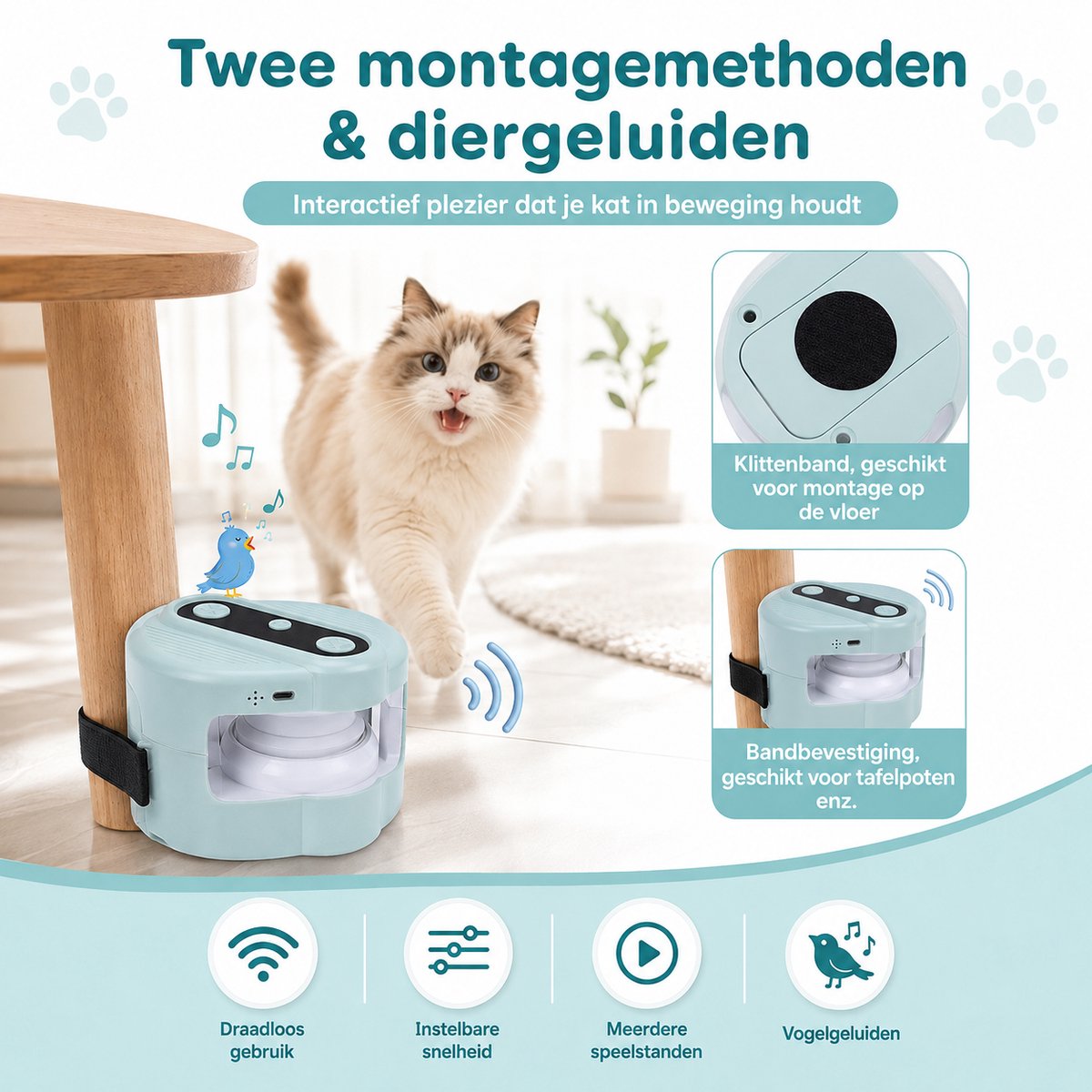 Intelligent Kattenspeelgoed - Elektrisch - Afstandsbediening - Groen thumbnail 3