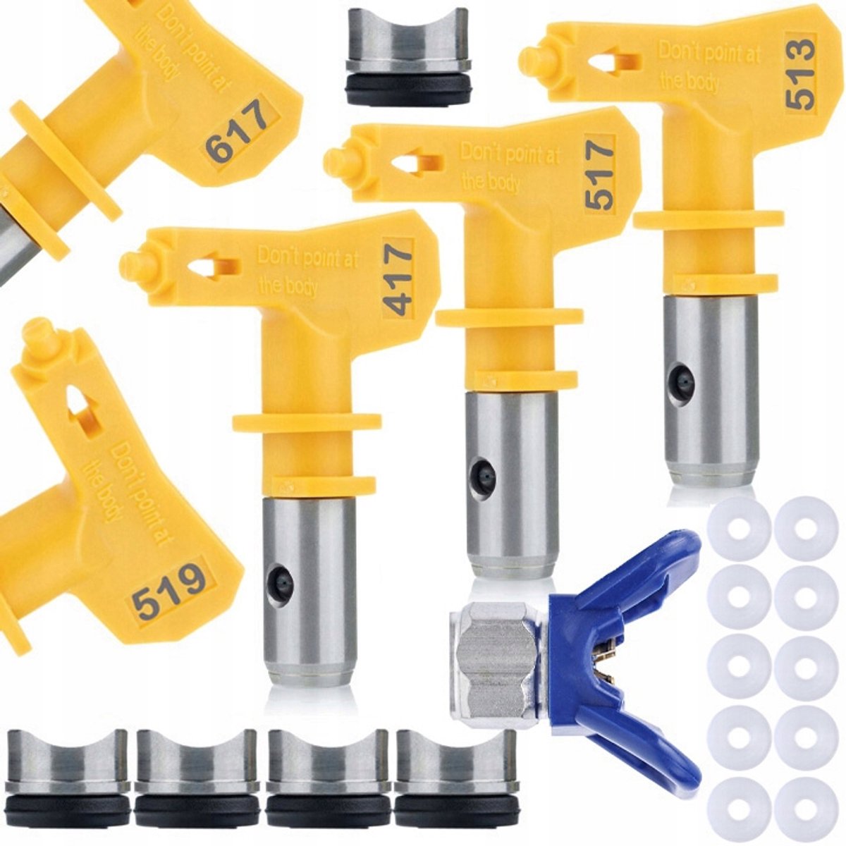 Rosfix Spuitmond Set Ultra Spray - Rvs Beschermkap, 5 Modellen 513/517/519/417/617